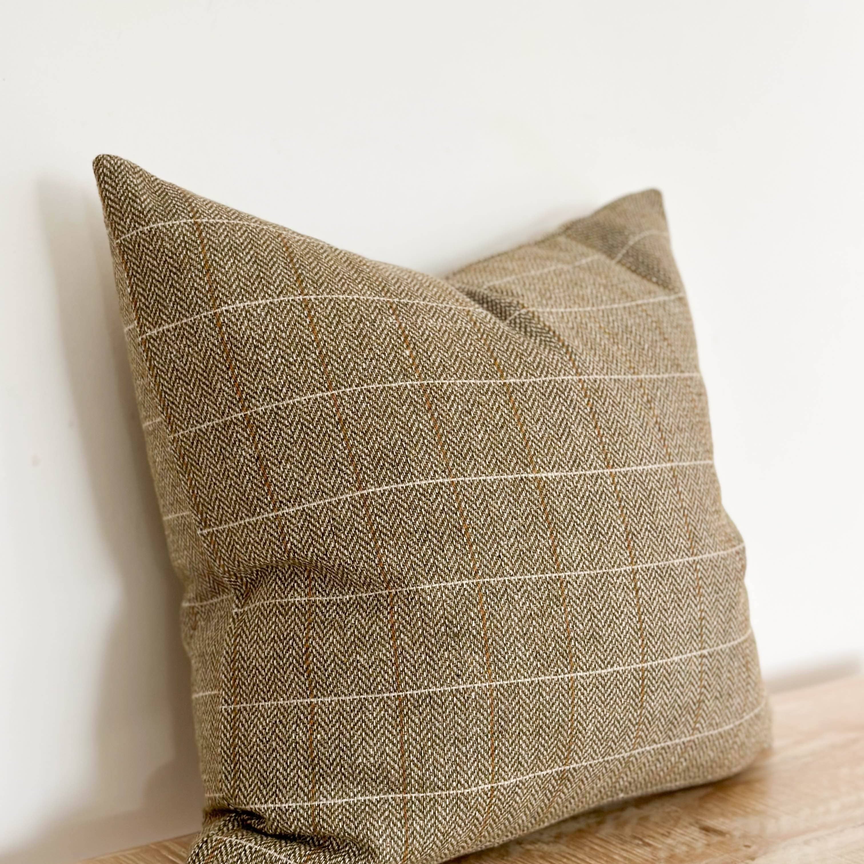 Betty Wool Blend Cushion Cover  45x45 - Olive Green Ellenvale Trade