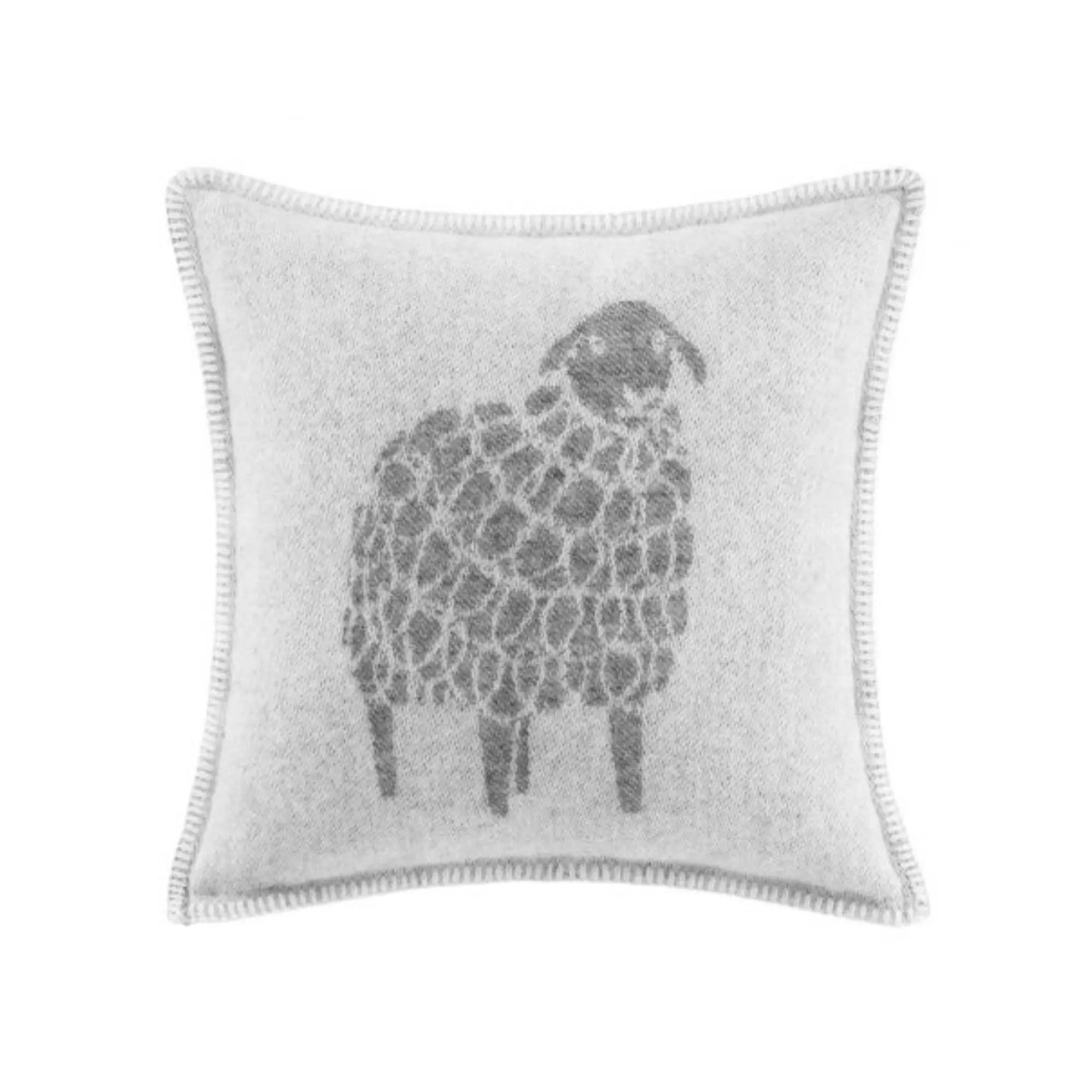 Sheep Mima Soft Grey Pure Wool Cushion Cover JJ Textile