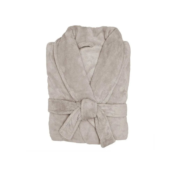 Microplush Bath Robe: Stone / Large/Extra-Large - Barrington Country