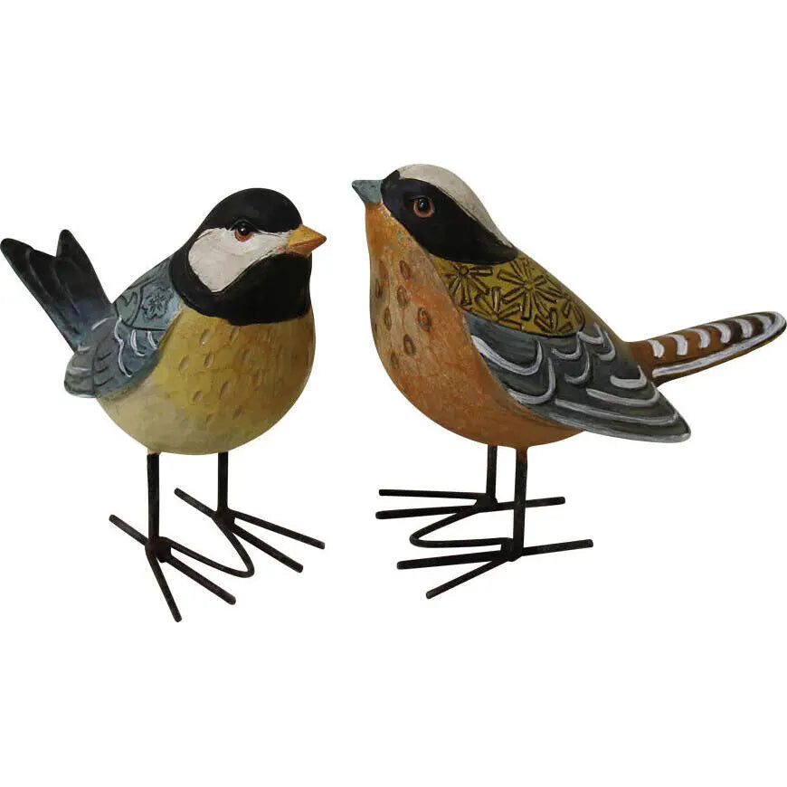 Pair Decorative Birds - Yellow Breast Barrington Country Homewares