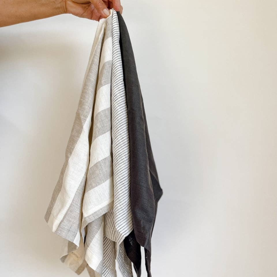 Pure French Linen Tea Towel - Pinstripe Mama and Tochter