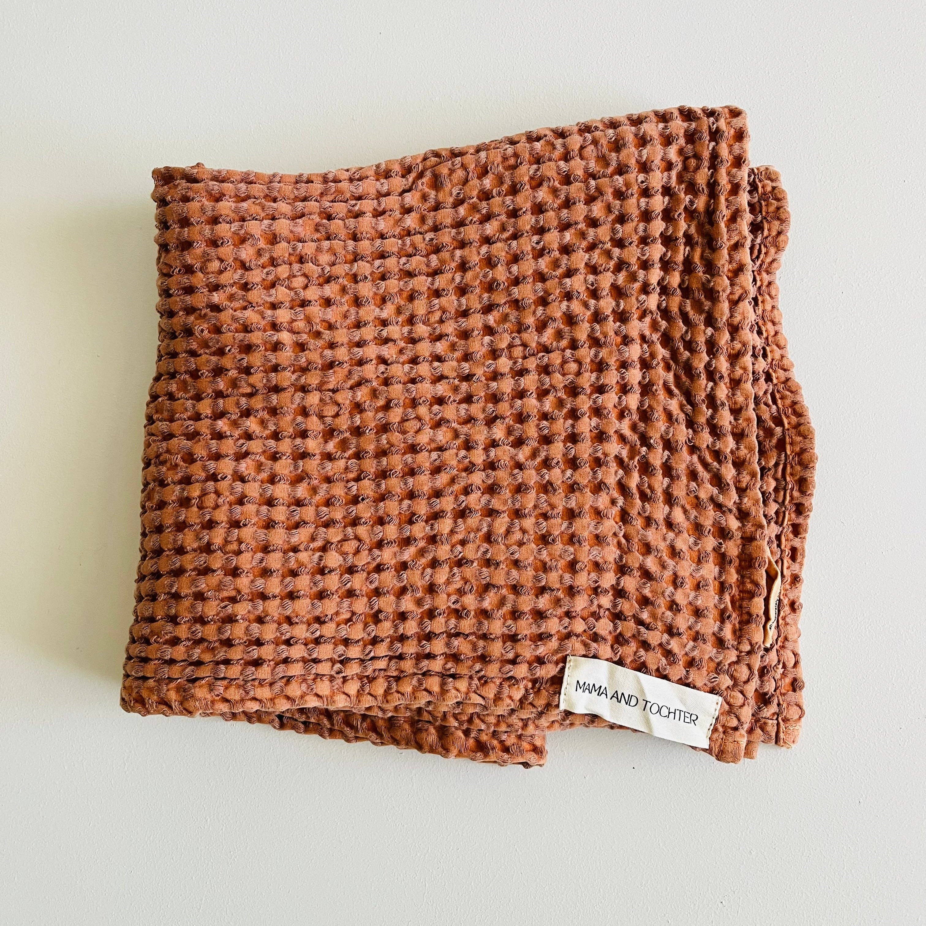 100% Organic Cotton Rustic Waffle Tea Towel - Terracotta Mama and Tochter