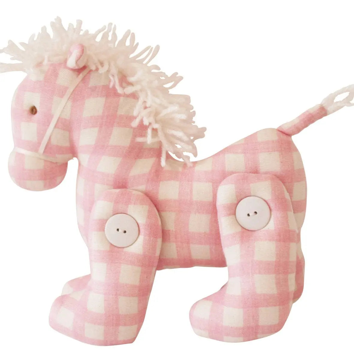 Jointed Pony – Pink Check 22cm