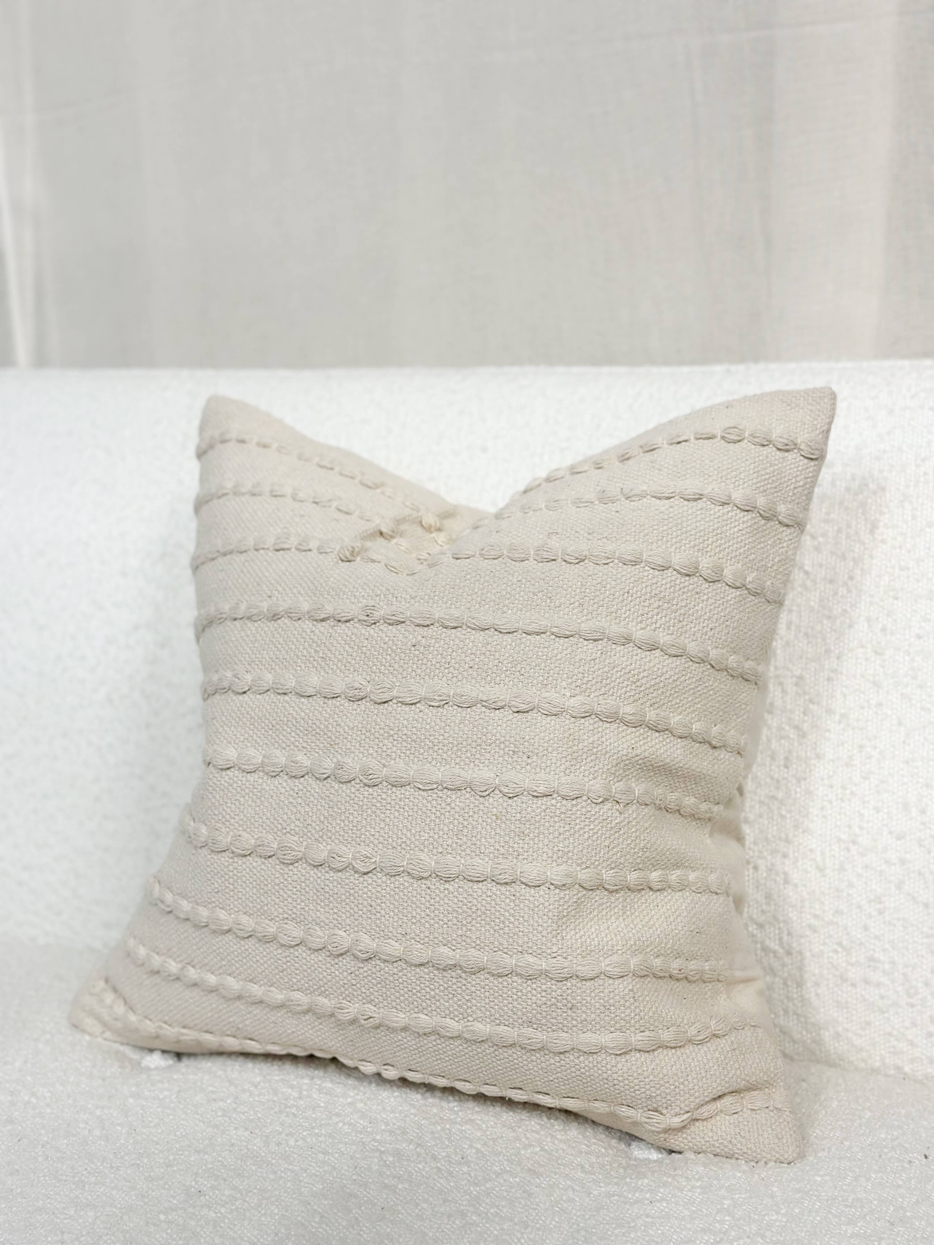 India Cream Luxe Cotton Cushion Cover 53cm × 53cm Ellenvale Trade