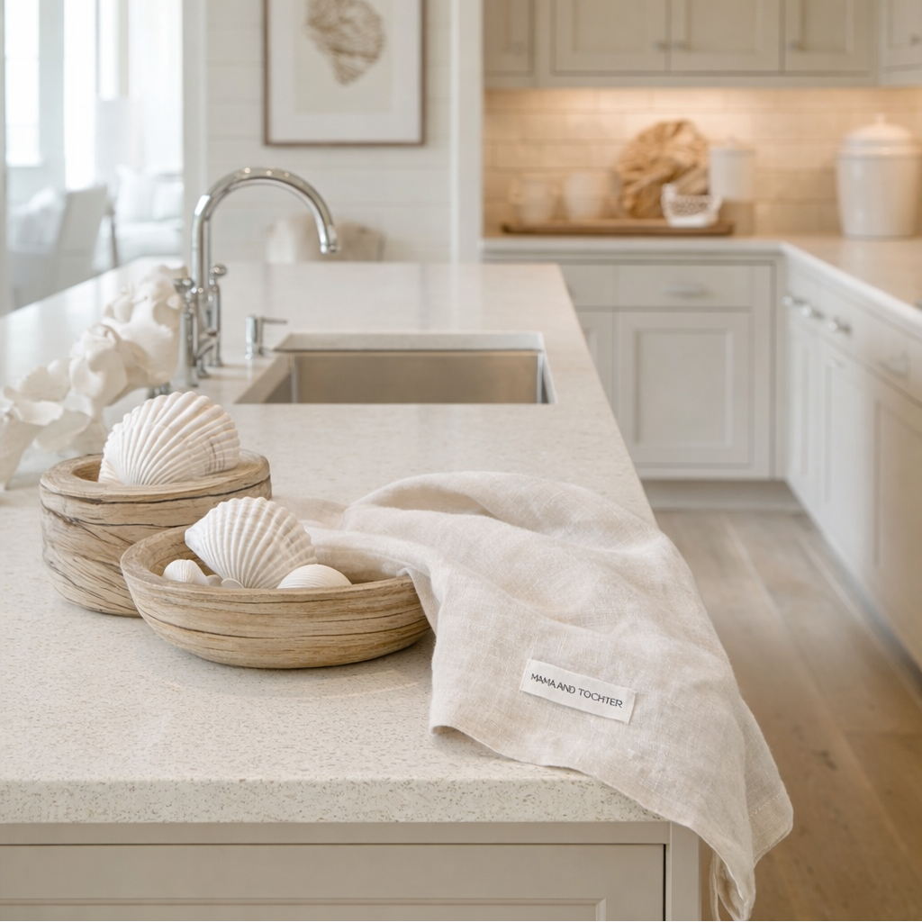 Pure French Linen Tea Towel - Stone