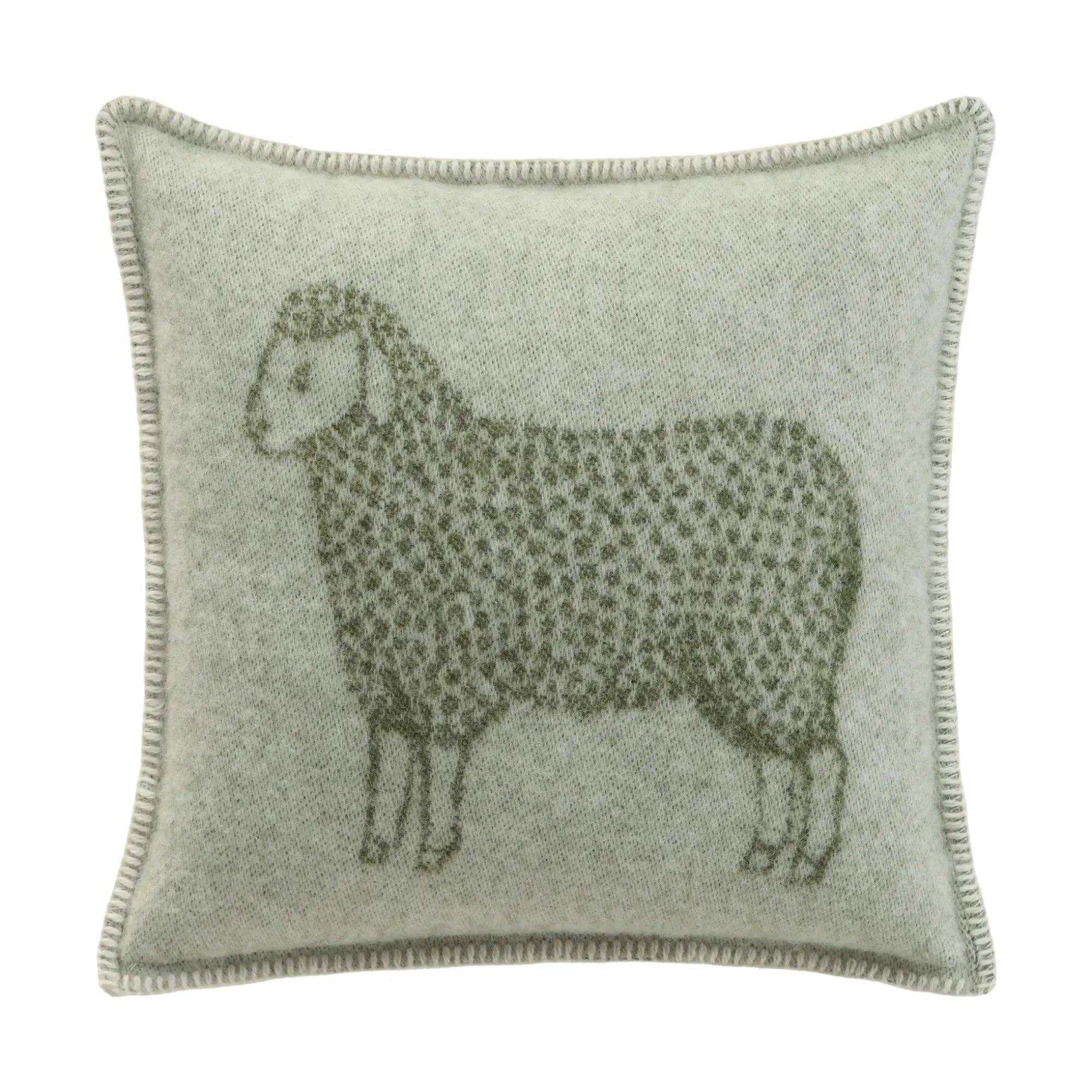 Mossy Green Sheep Pure Wool Cushion Cover JJ Textile