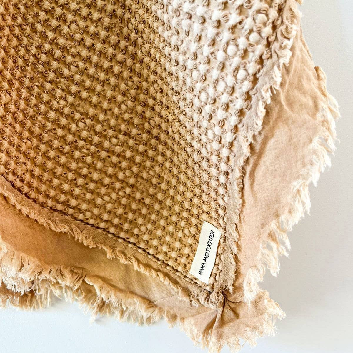 Organic Cotton Rustic Waffle Throw Blanket - Light Rust Mama and Tochter