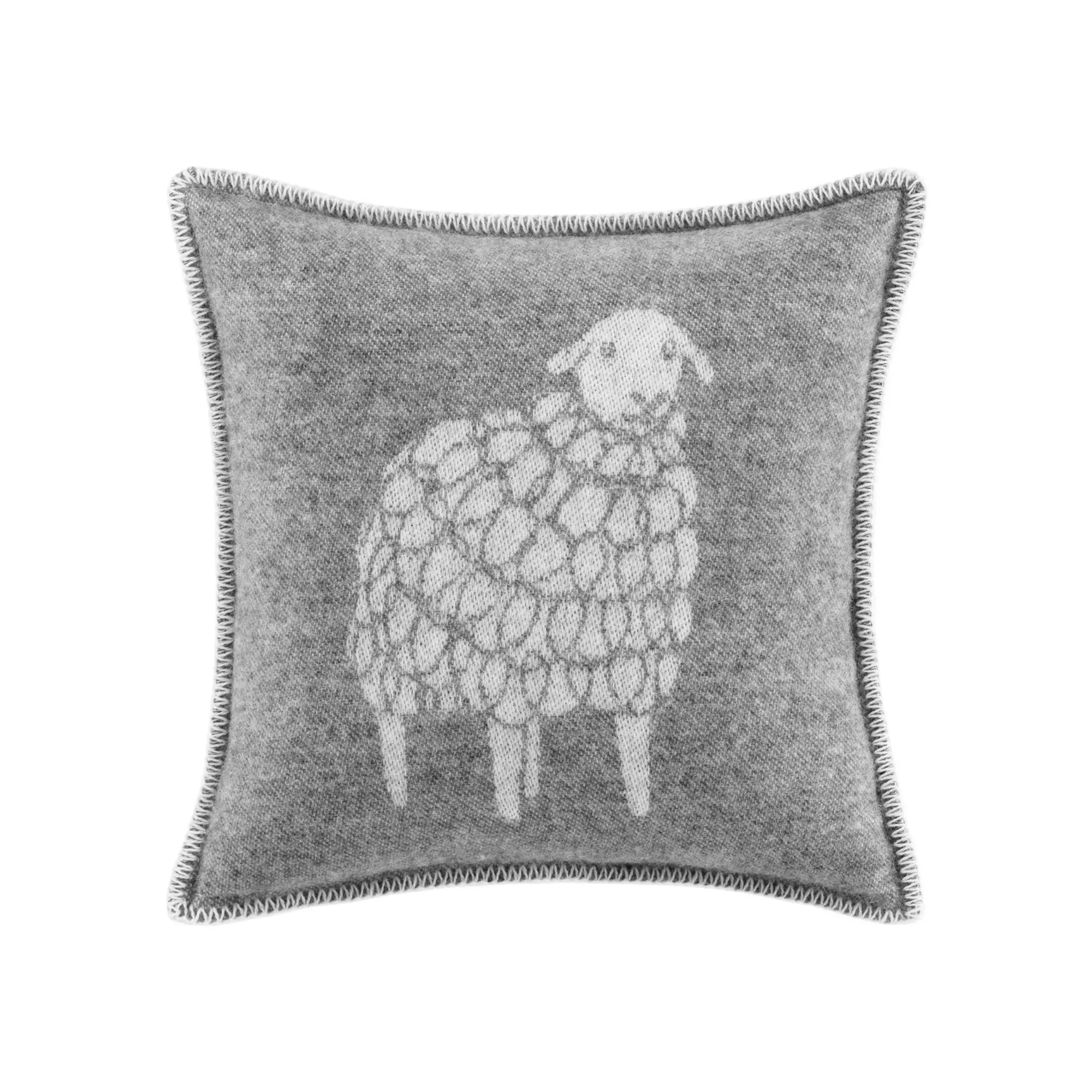Sheep Mima Soft Grey Pure Wool Cushion Cover JJ Textile