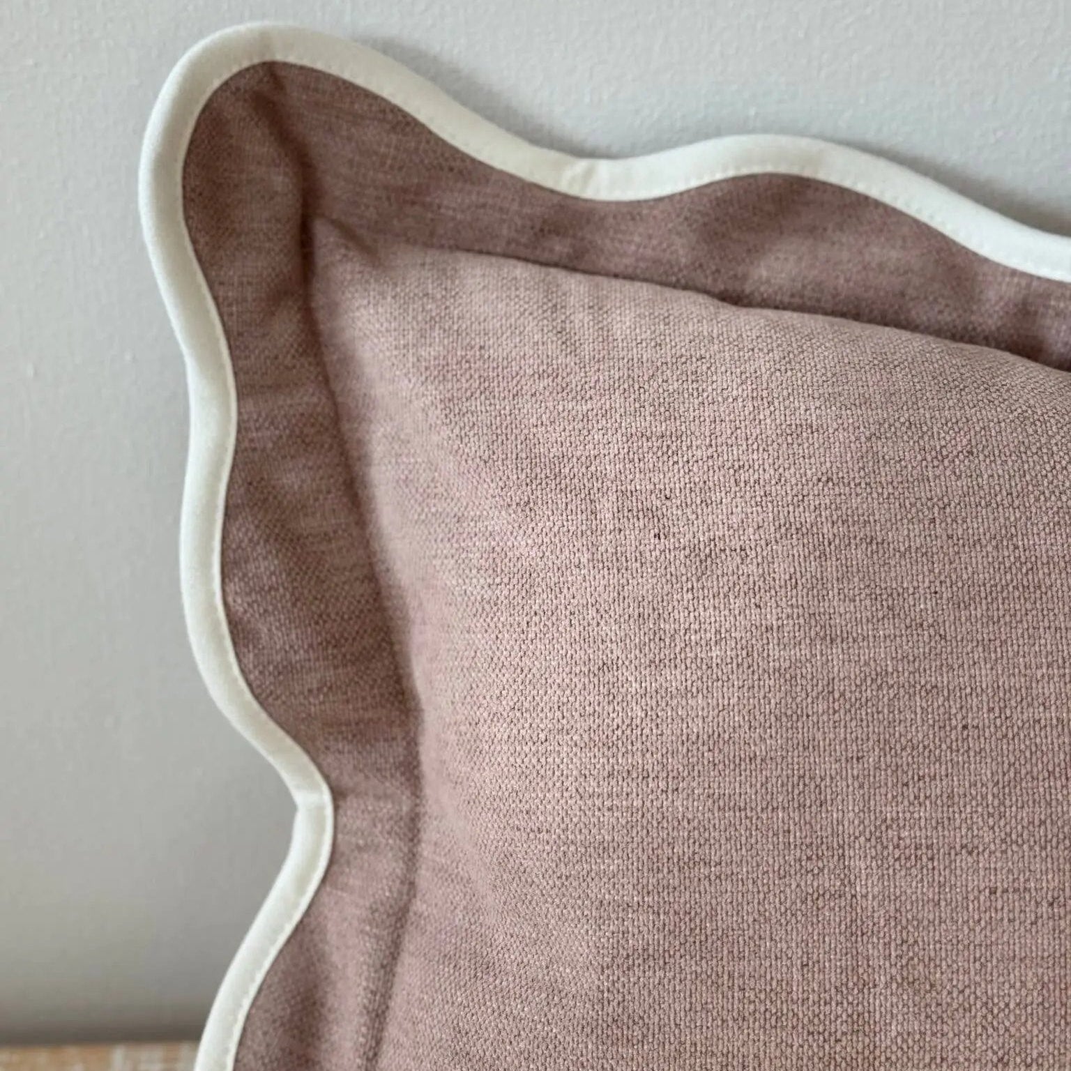 Chloe Dusty Pink Scalloped Edge Cushion Cover 50x30 Ellenvale Trade