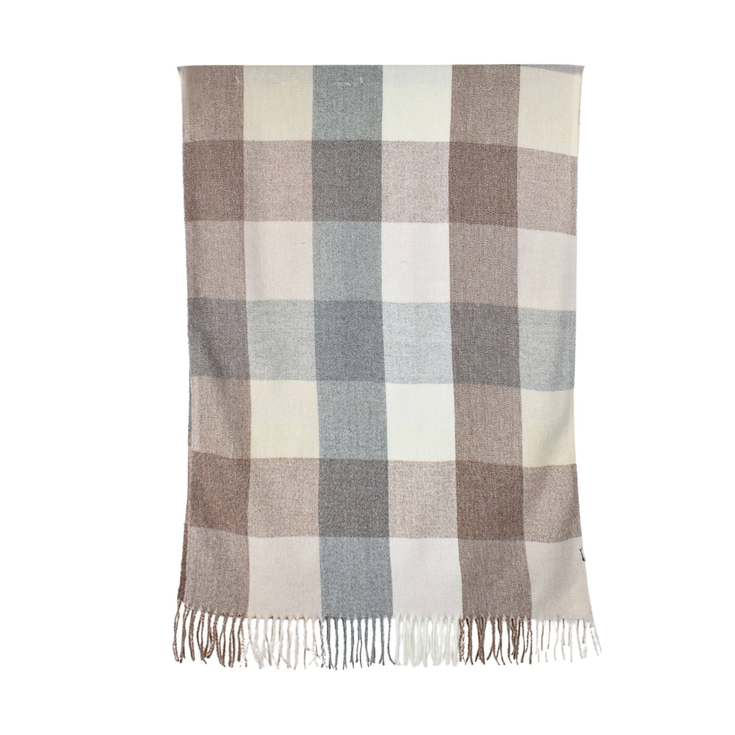 Autumn Checkered Scarf - Taupe