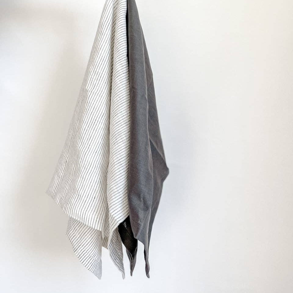 Pure French Linen Tea Towel - Pinstripe Mama and Tochter
