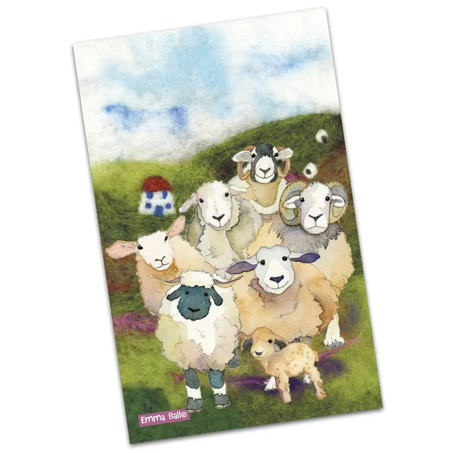 Felted Sheep - Tea Towel Emma Ball Ltd