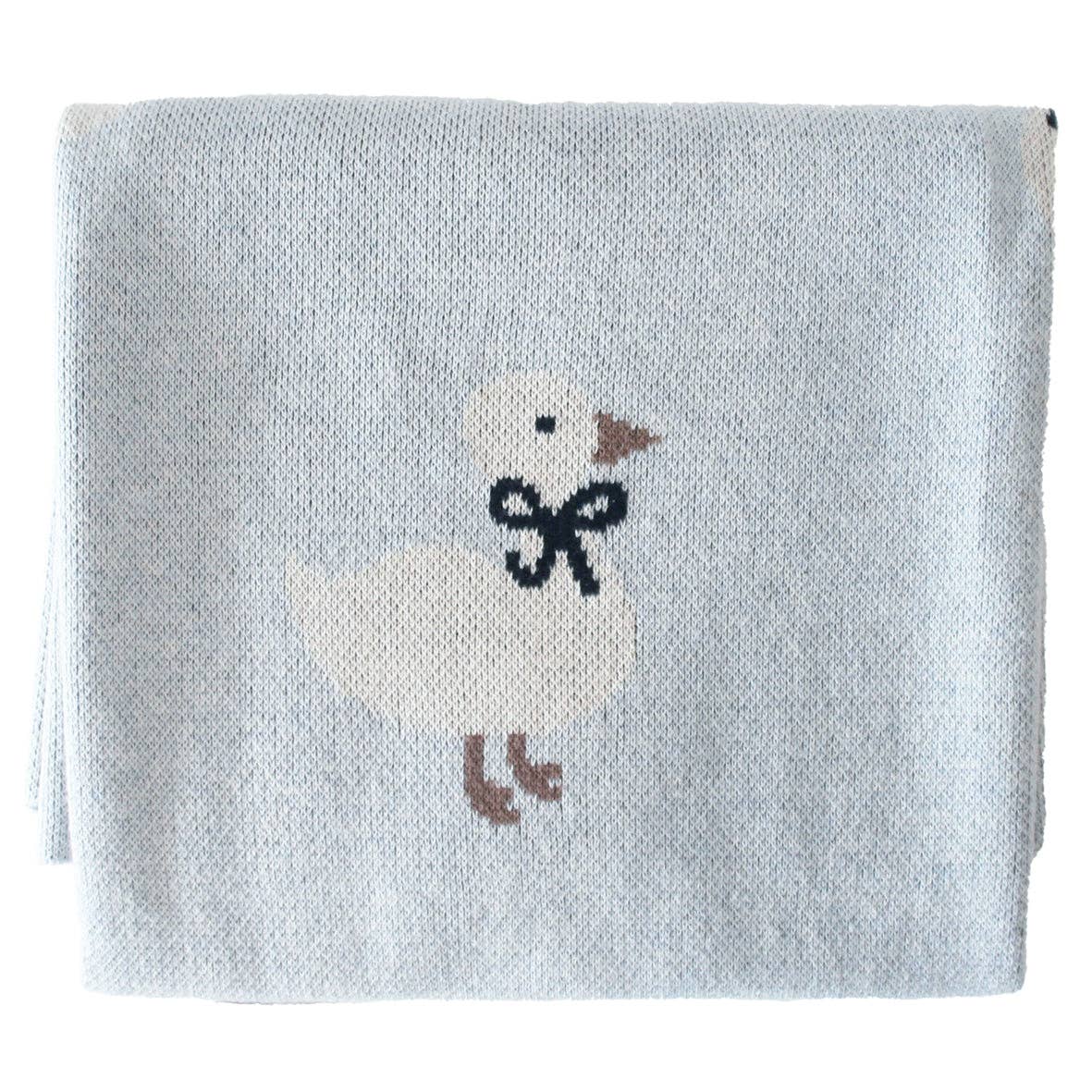 Duck Baby Blanket – Blue (100 × 80 cm)