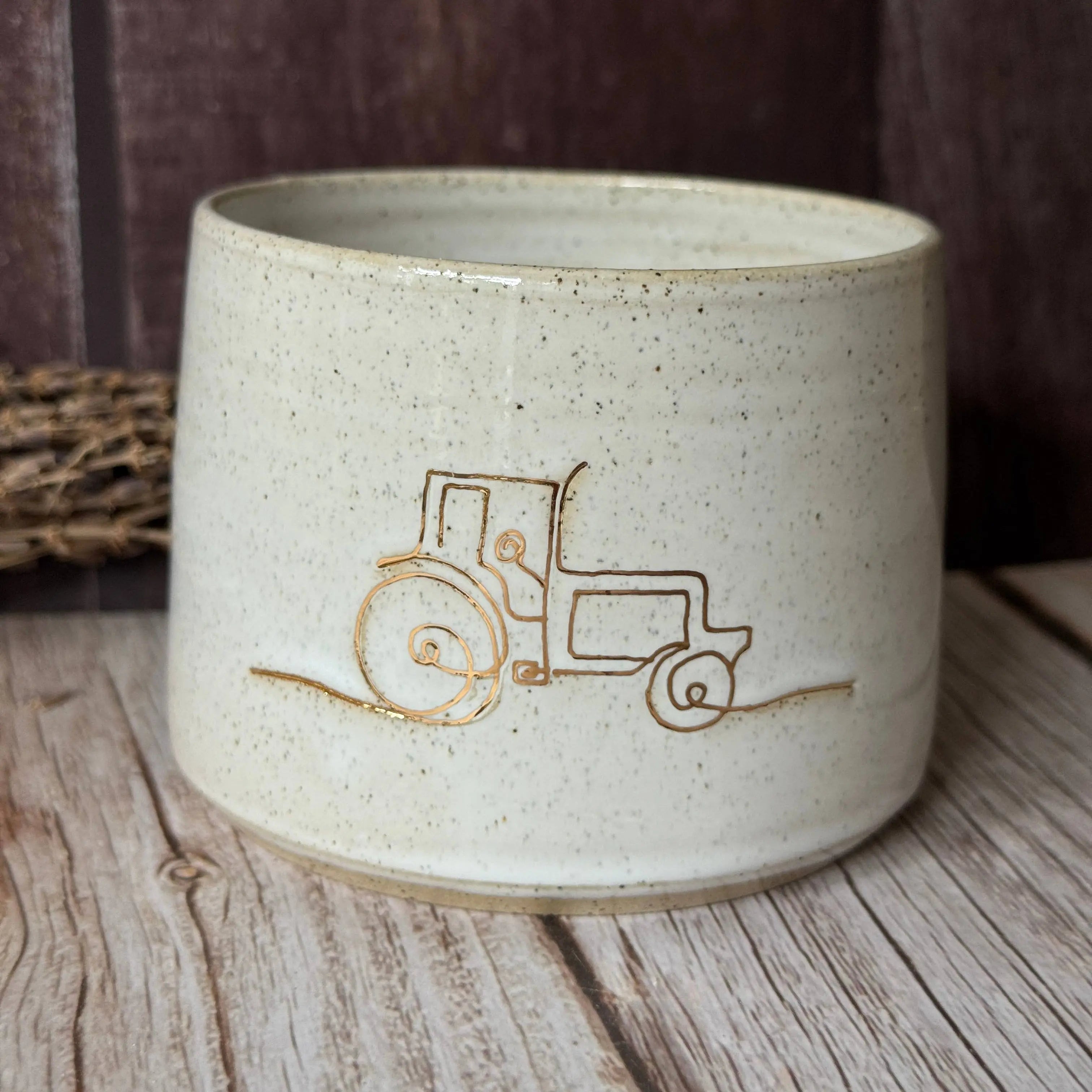 Ceramic Handmade Tractor Mug – Right-Handed Design Wolf and Clay Pty Ltd