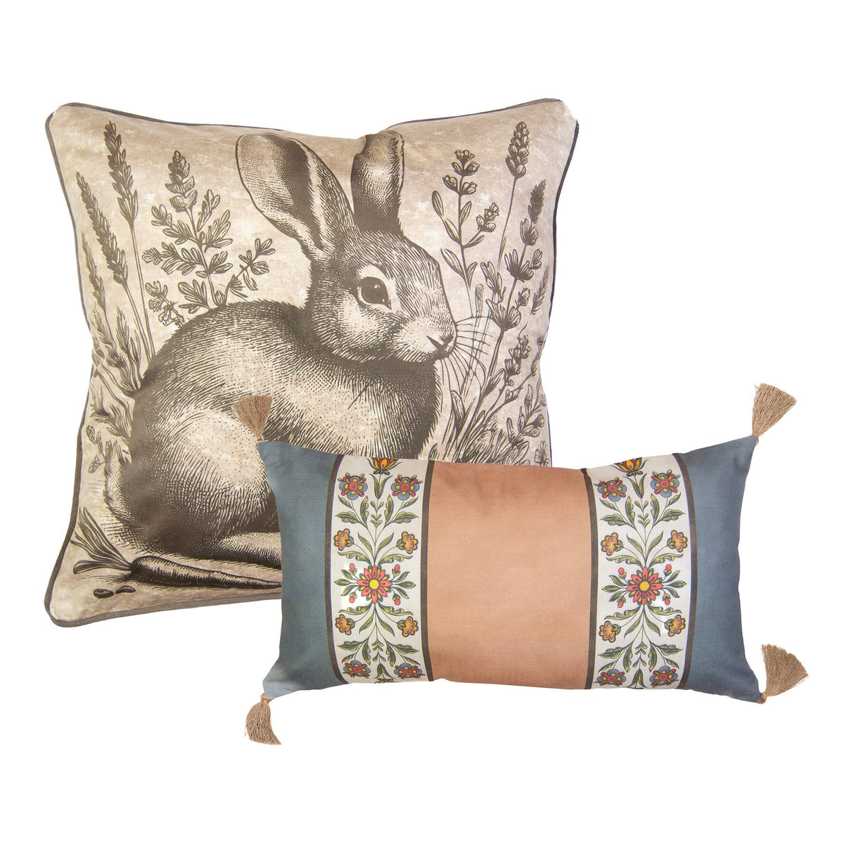 Donna Sharp Peach Rose Decorative Cushion Set – Set of 2