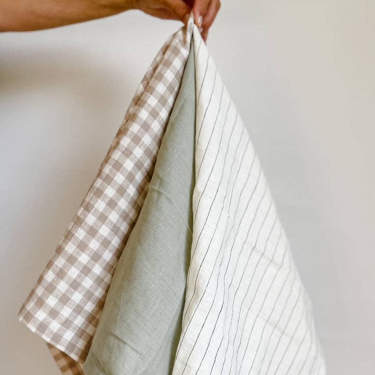 Pure French Linen Tea Towel - Gingham Mama and Tochter