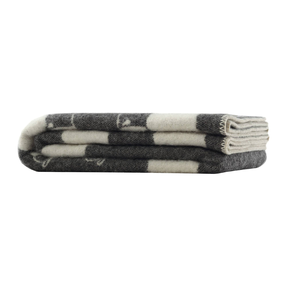 Herd Black Wool Blanket with Sheep Design – 130 x 180 cm