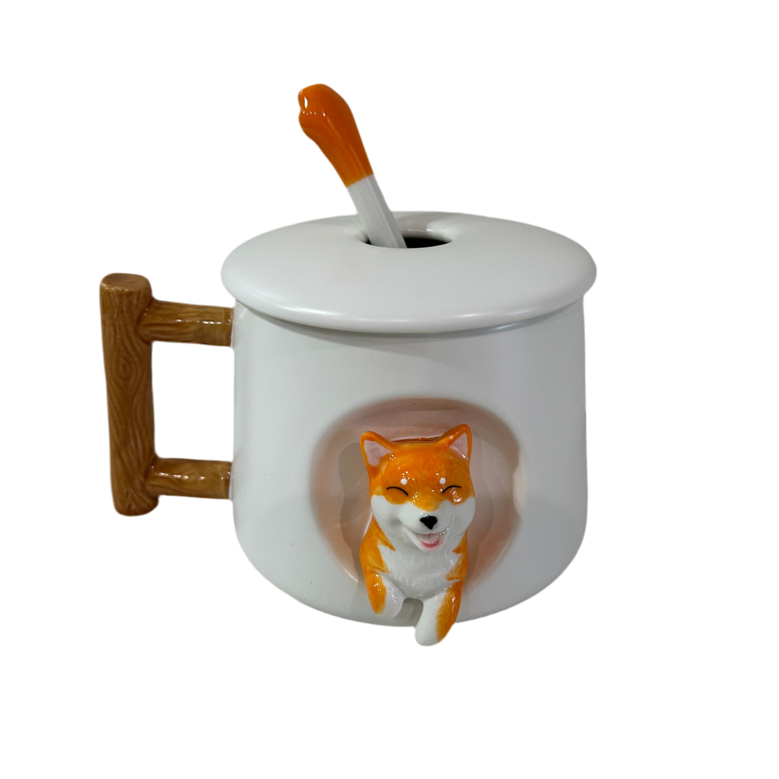 Dog Mug With Lid & Spoon Homerely