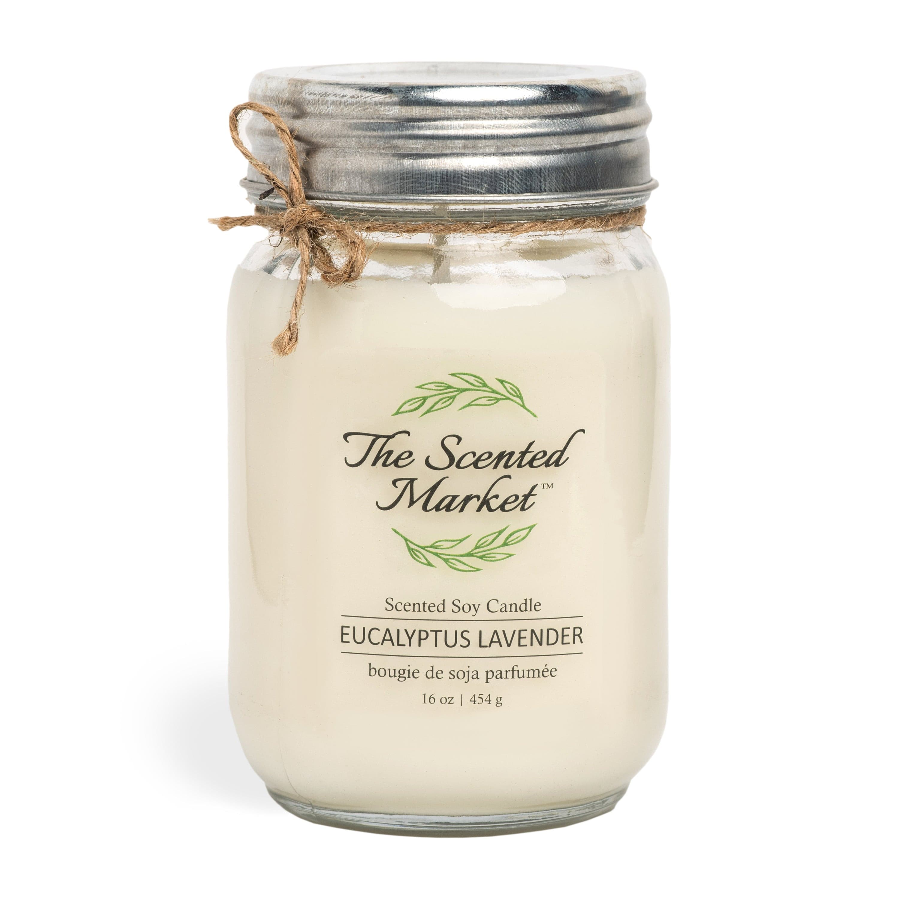 EUCALYPTUS LAVENDER Soy Wax Candle 16 oz The Scented Market