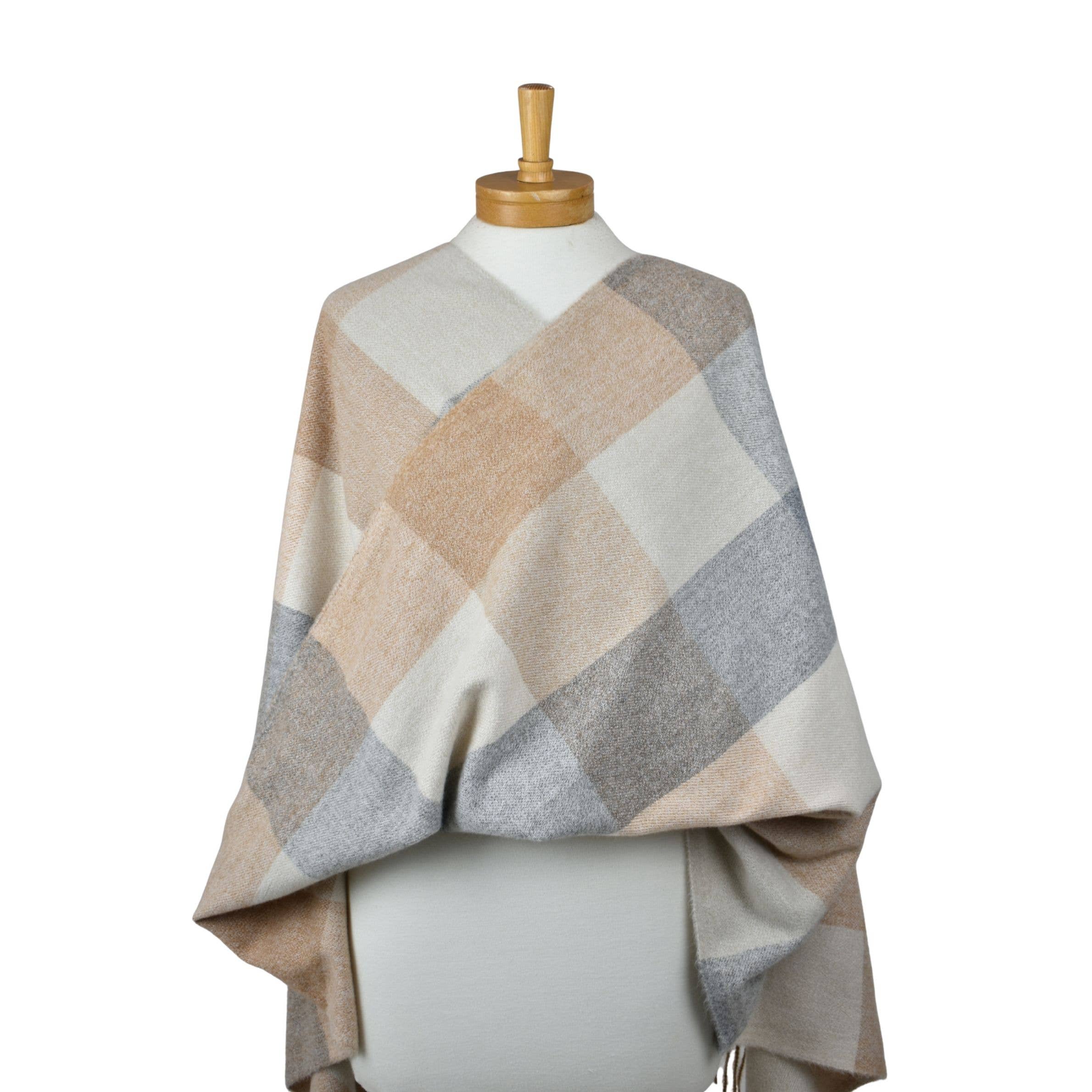 Autumn Checkered Scarf - Camel