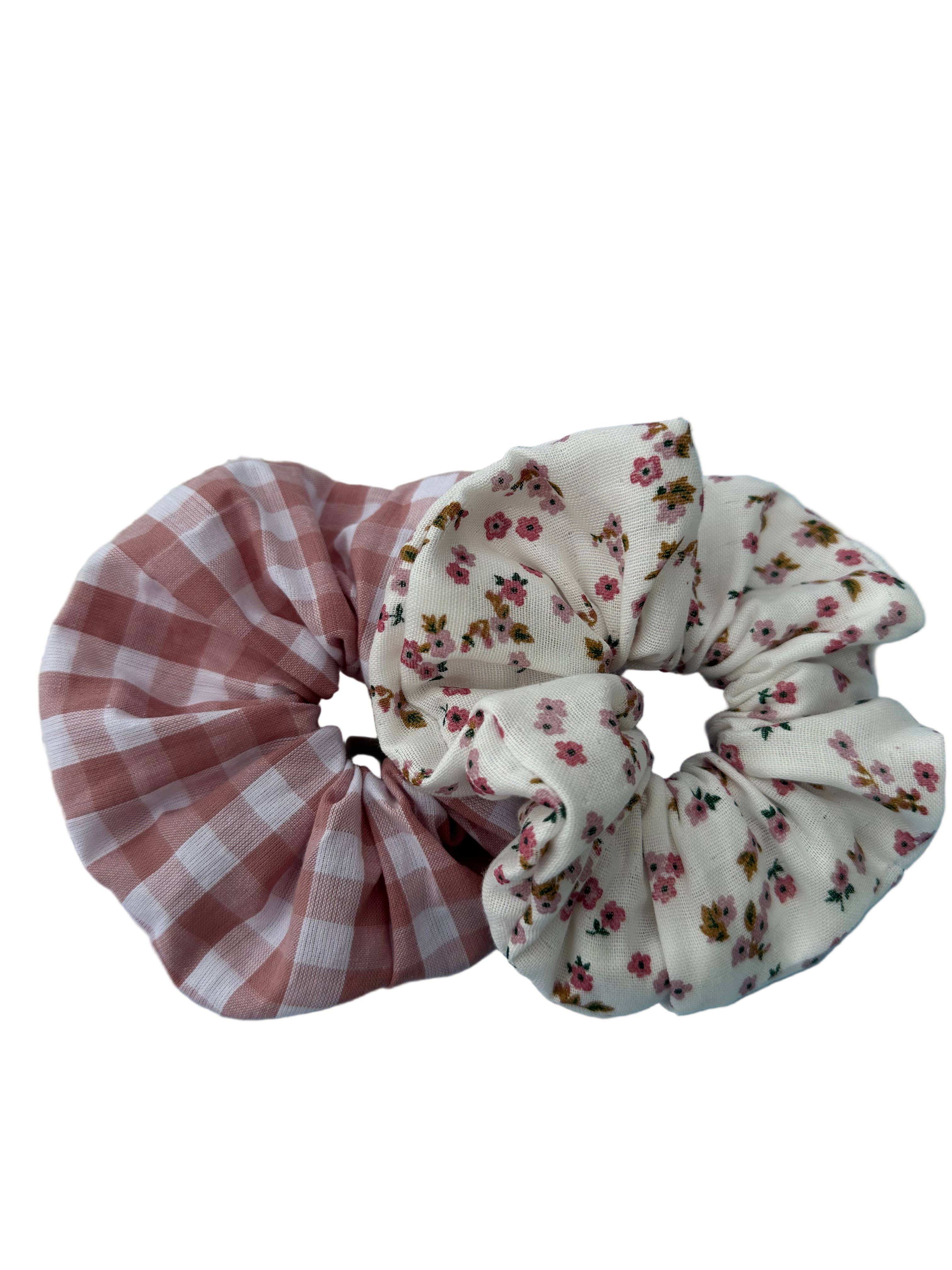 Olivia Floral Scrunchie Handmade Jems