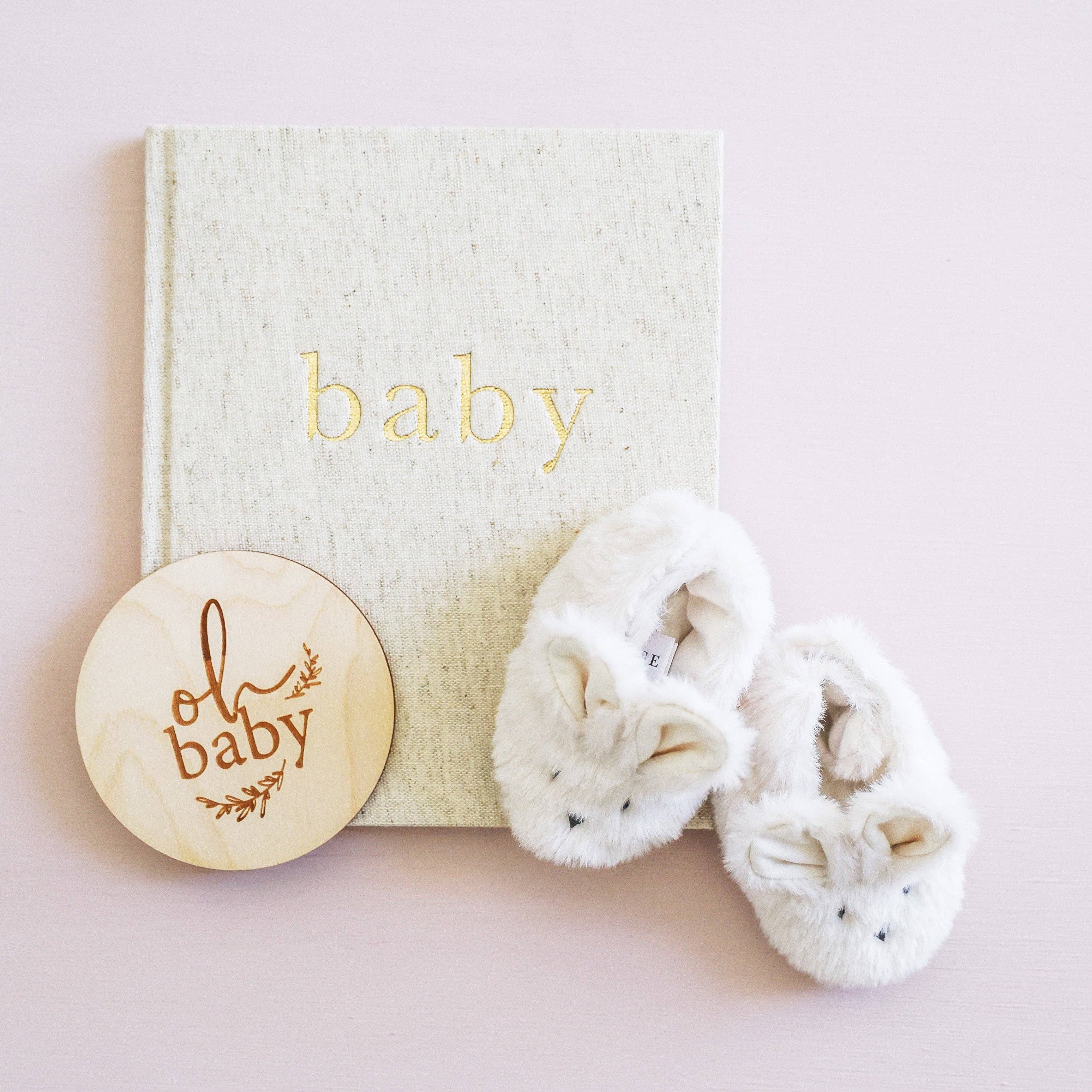 NEW! Luxe Bunny Booties – Ivory (0–9 Months)