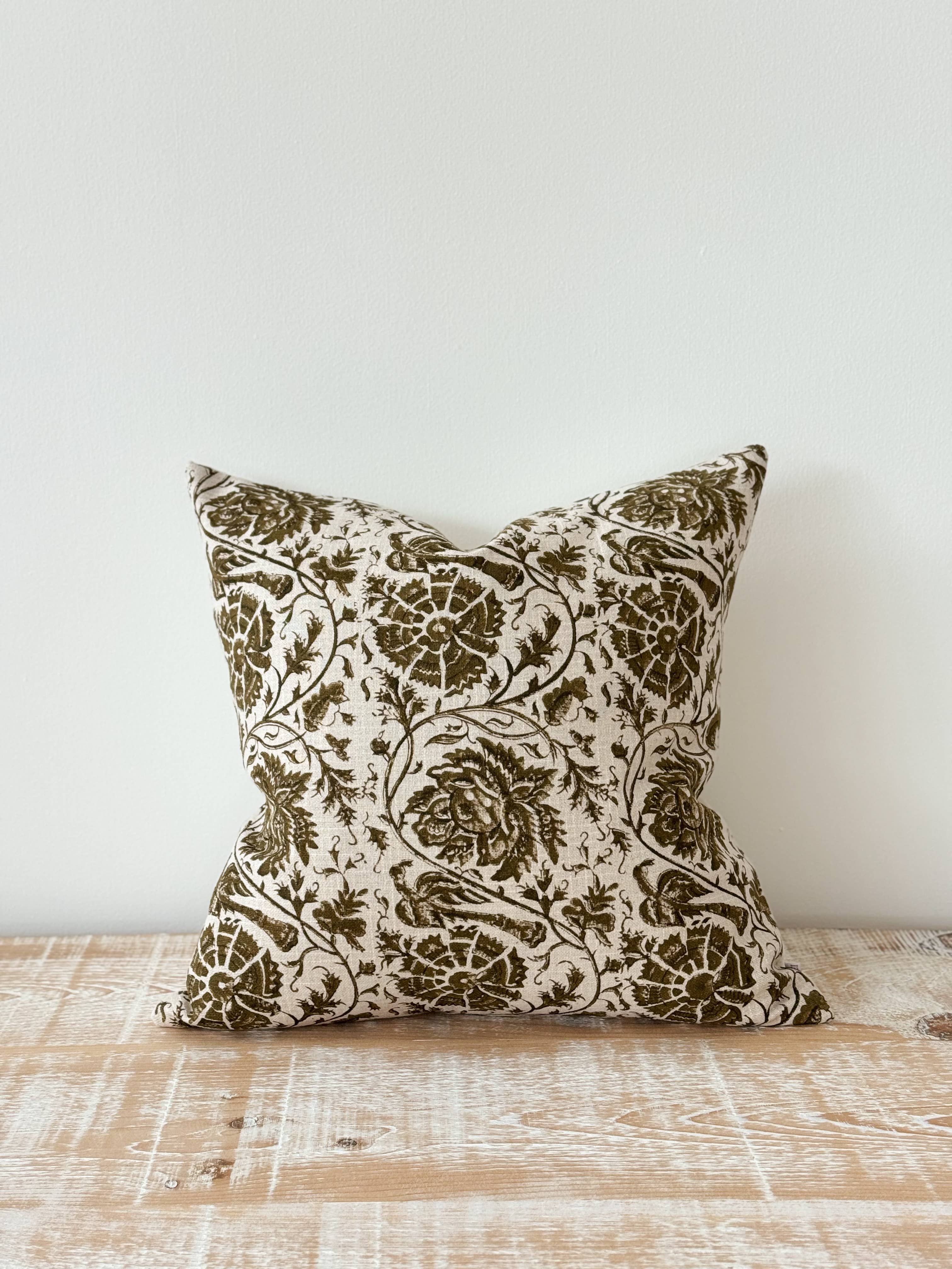 Ivy Olive Floral Print Cushion Cover 45cm × 45cm Ellenvale Trade