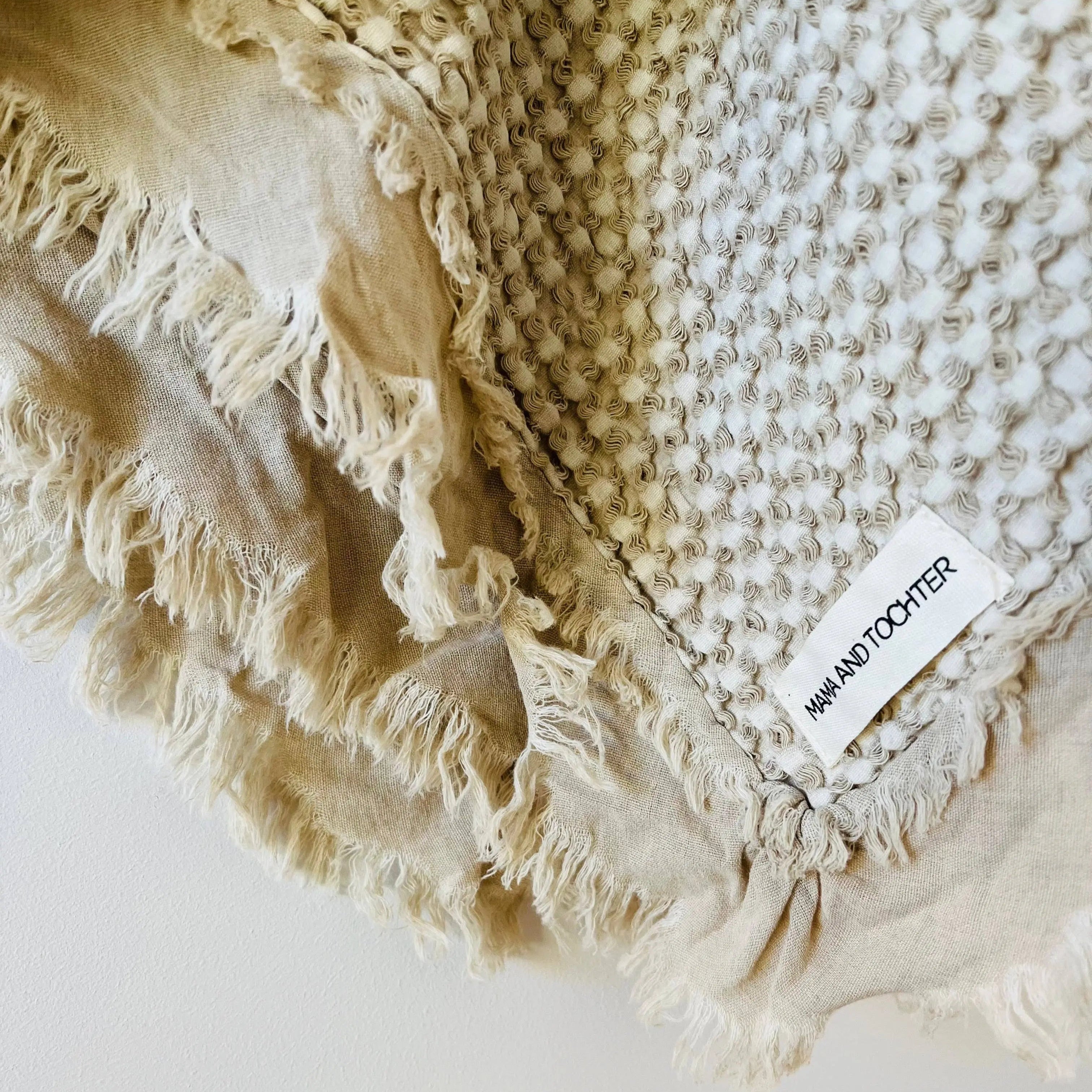 Organic Cotton Rustic Waffle Throw Blanket - Natural Mama and Tochter