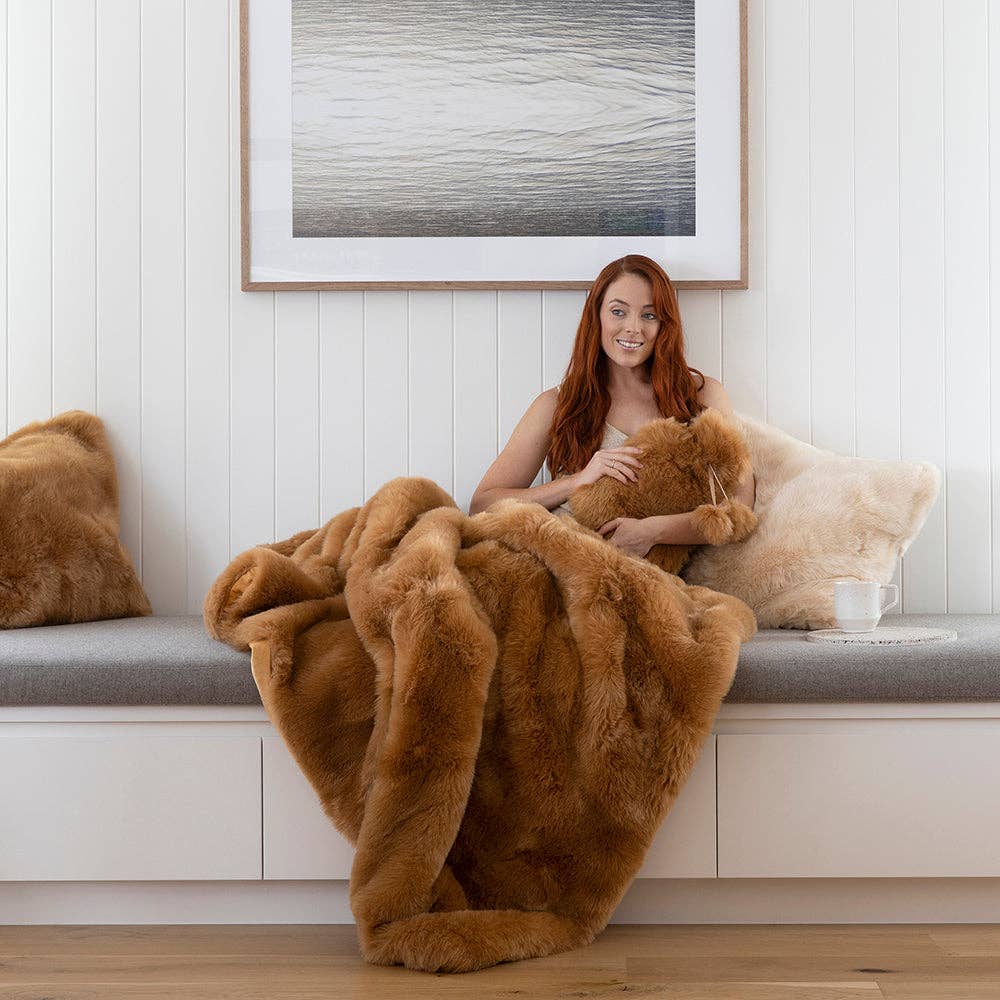 Luxury Faux Fur Hot Water Bottle - Fawn Bambury