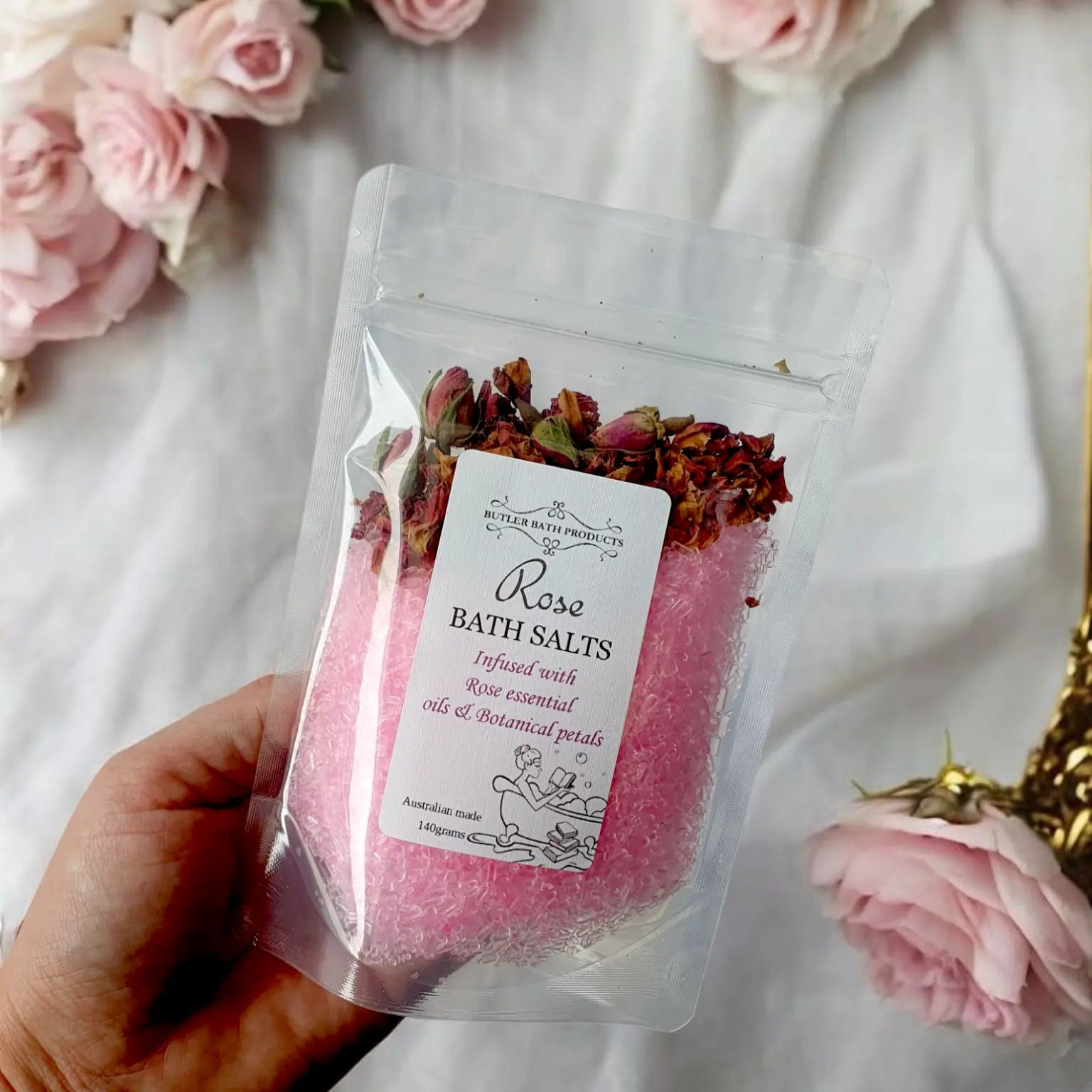 Rose Bath Salts - Epsom Butler Bath Products