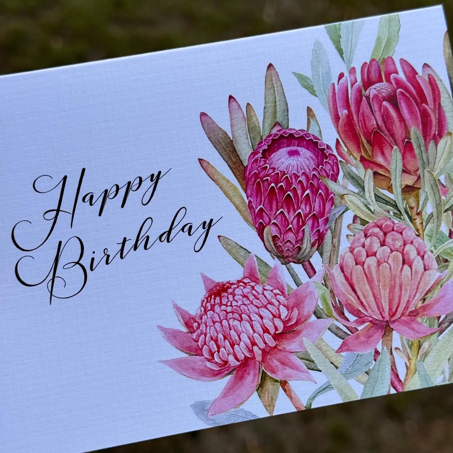 Australian Waratah Collection – Happy Birthday Card (A6)