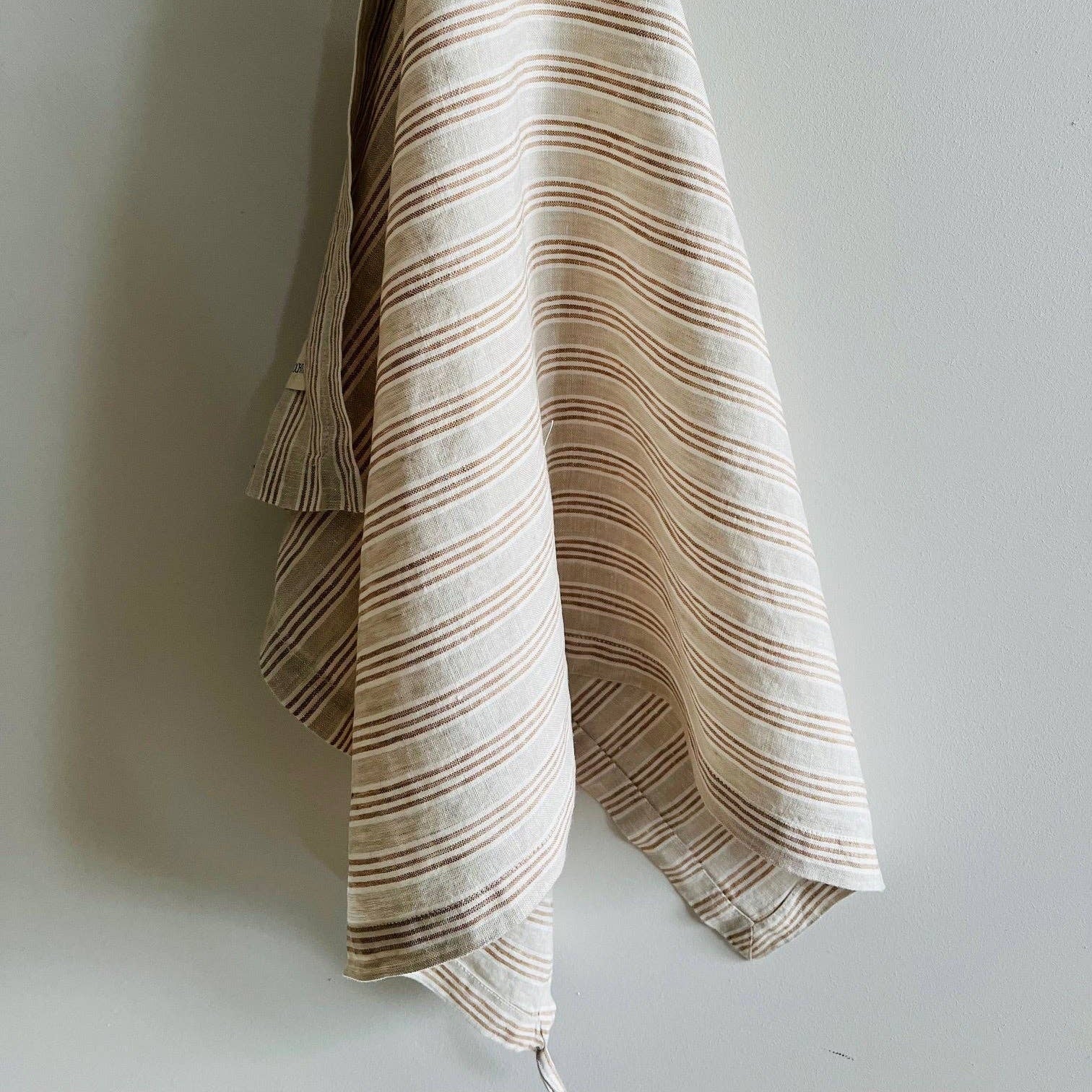 Pure French Linen Tea Towel - Biscuit Stripe Mama and Tochter