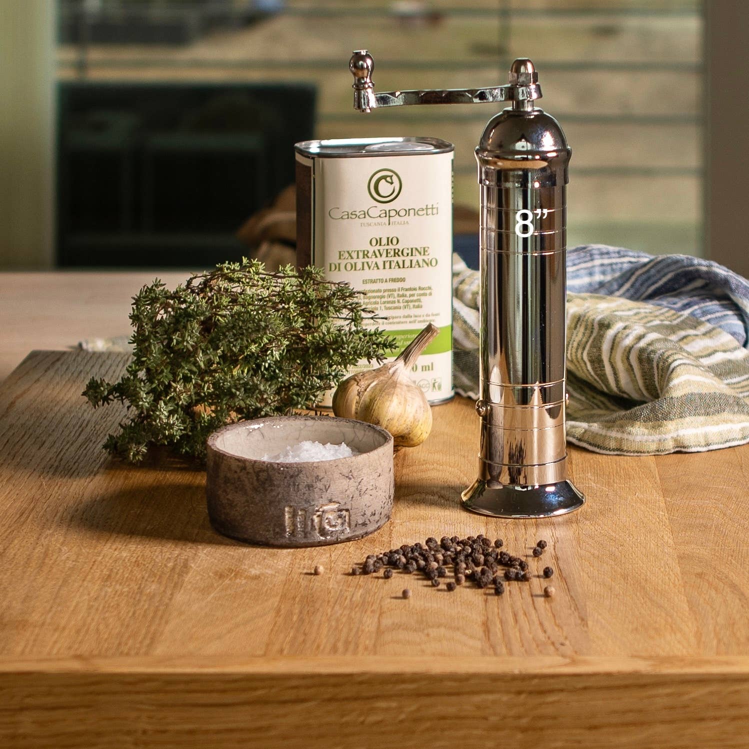 The Original “Chrome Mill” 8" Salt Grinder – 20 cm