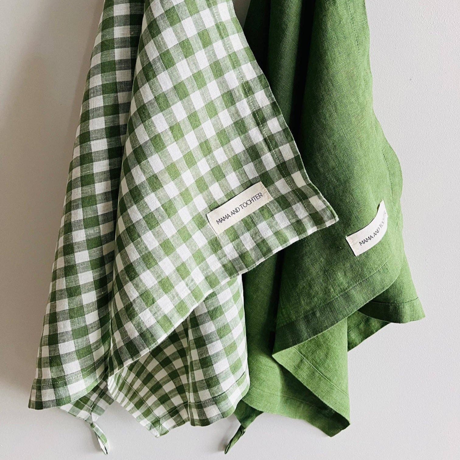 Pure French Linen Tea Towel - Celtic Green Mama and Tochter