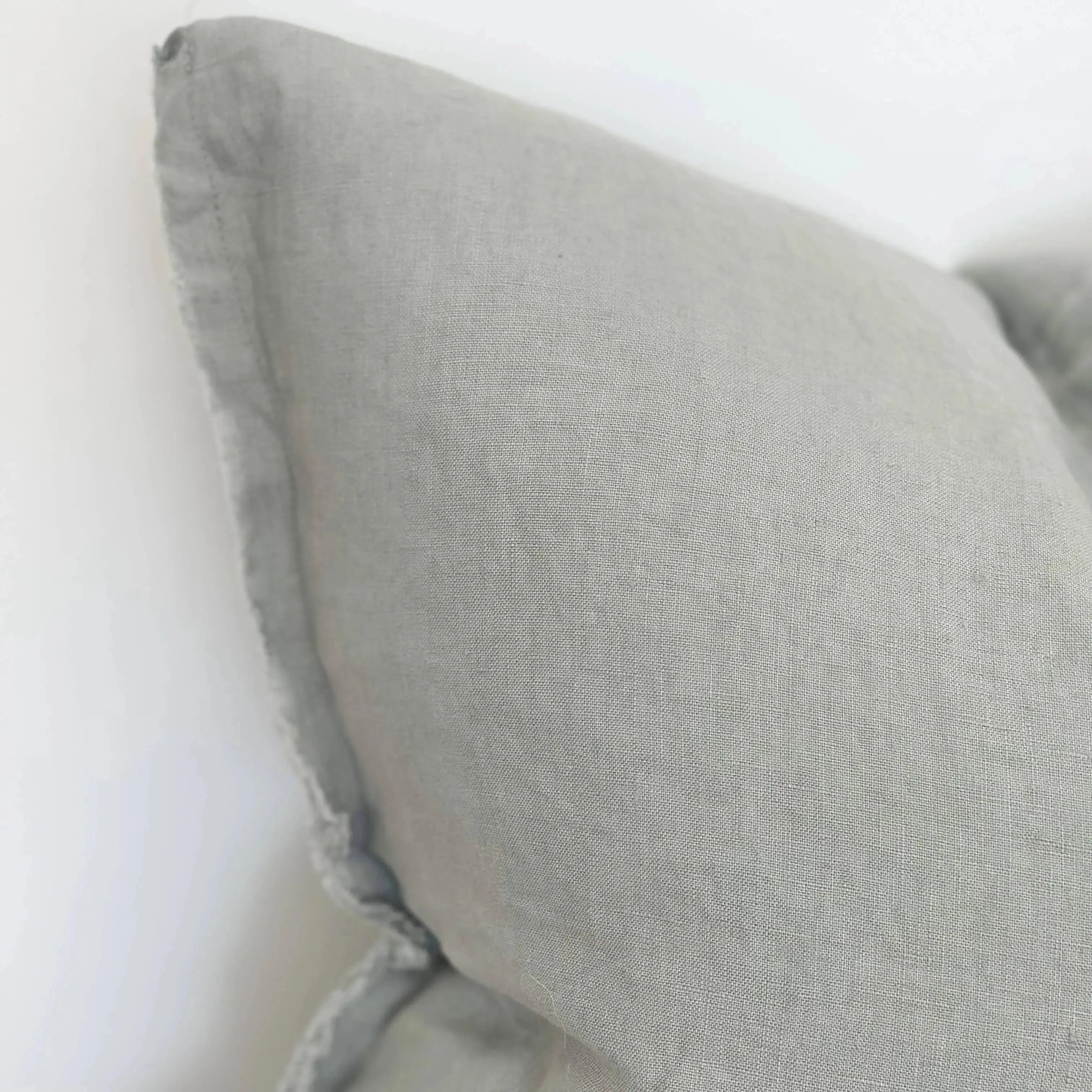 Esmee Linen Cushion Cover – Frayed Edge Sage: 53 x 53 cm Ellenvale Trade