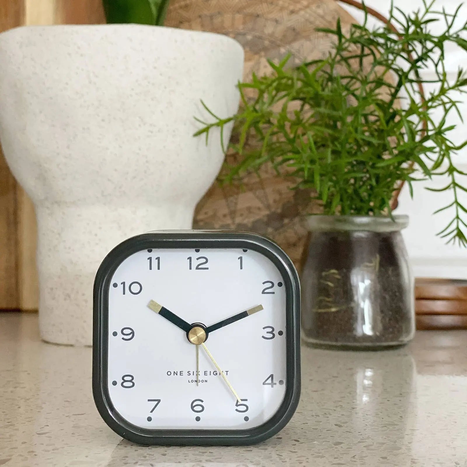 Lisa Charcoal Grey Alarm Clock One Six Eight London