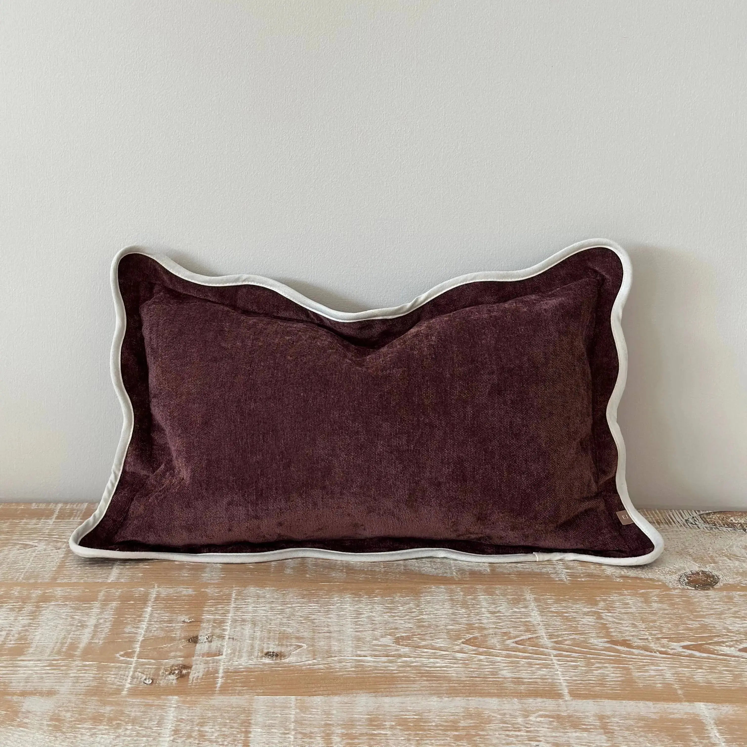 Chloe Plum Scalloped Edge Cushion Cover - 50x30cm Ellenvale Trade