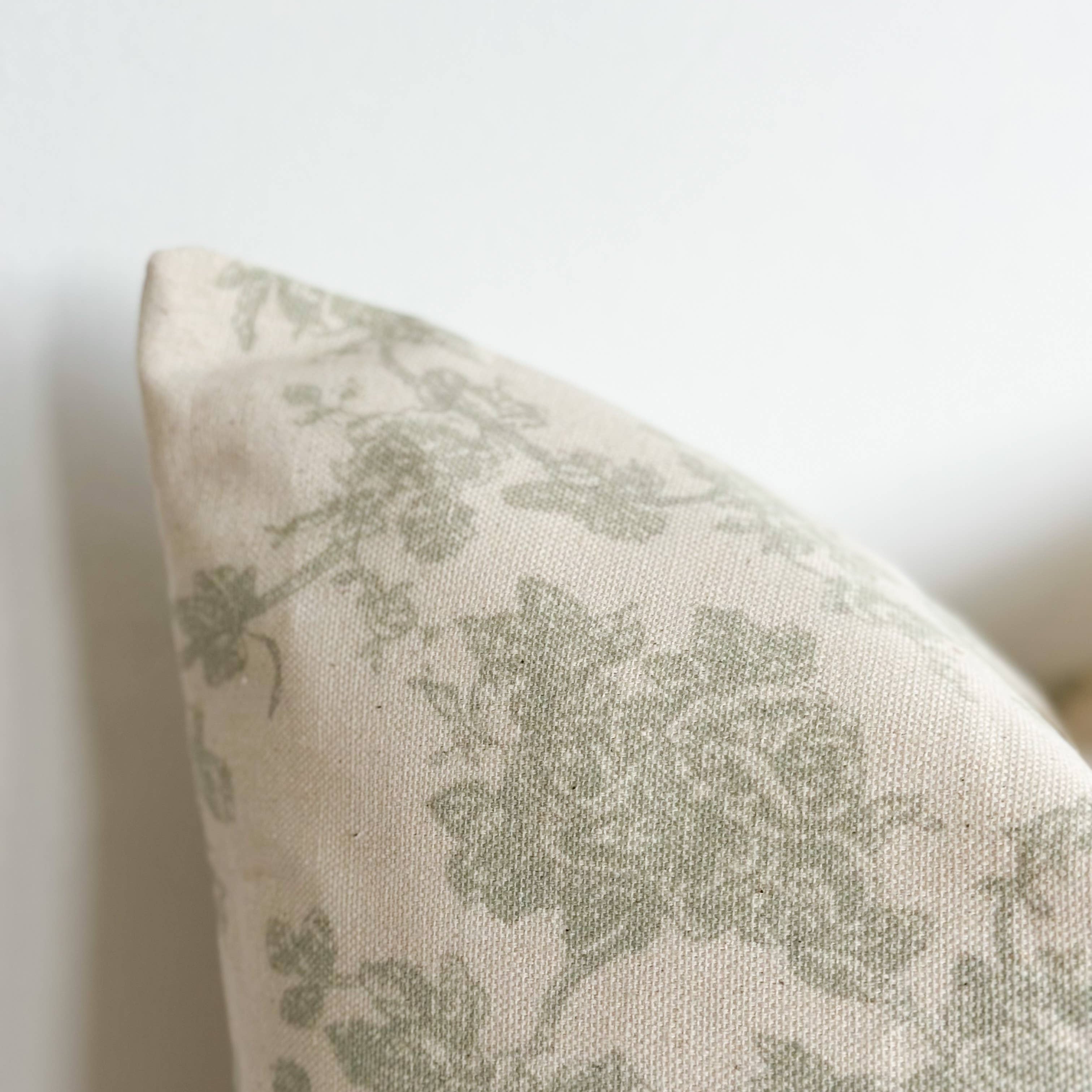 Aria Cotton Cushion Cover – Green Print: 45 x 45 cm Ellenvale Trade