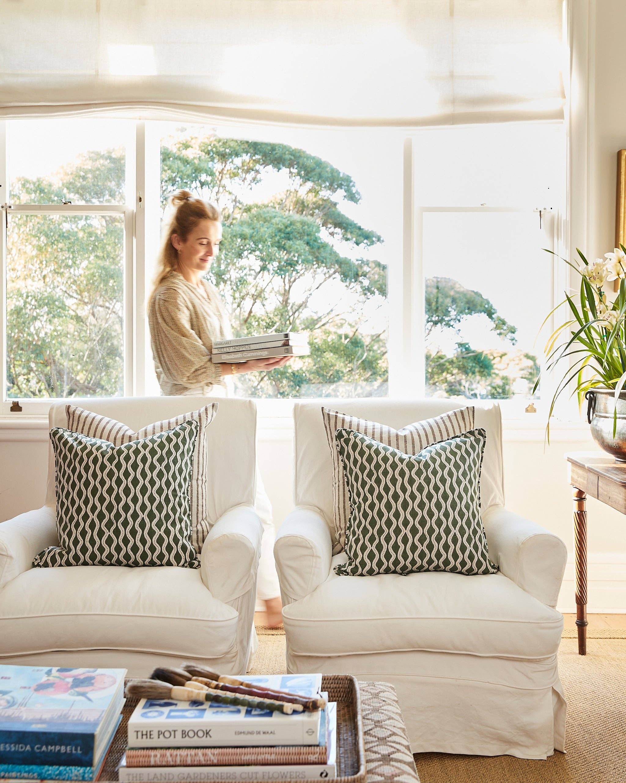 Kythira Cocoa Cushion Cover Only - 55cm x 55cm Walter G