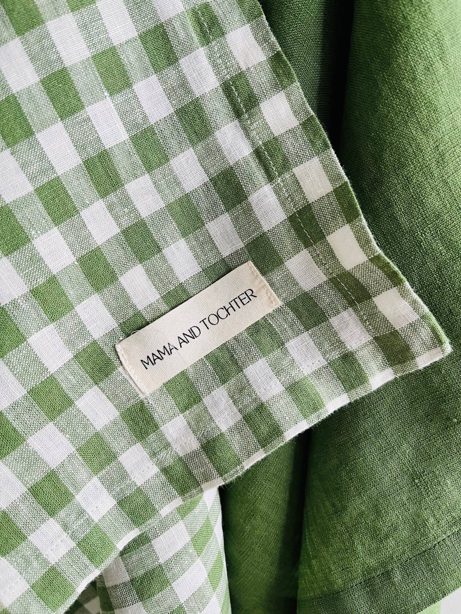 Pure French Linen Tea Towel - Celtic Gingham Mama and Tochter
