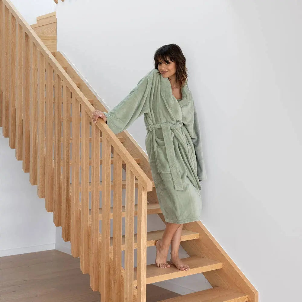 Microplush Bath Robe: Sage / Large/Extra-Large Bambury