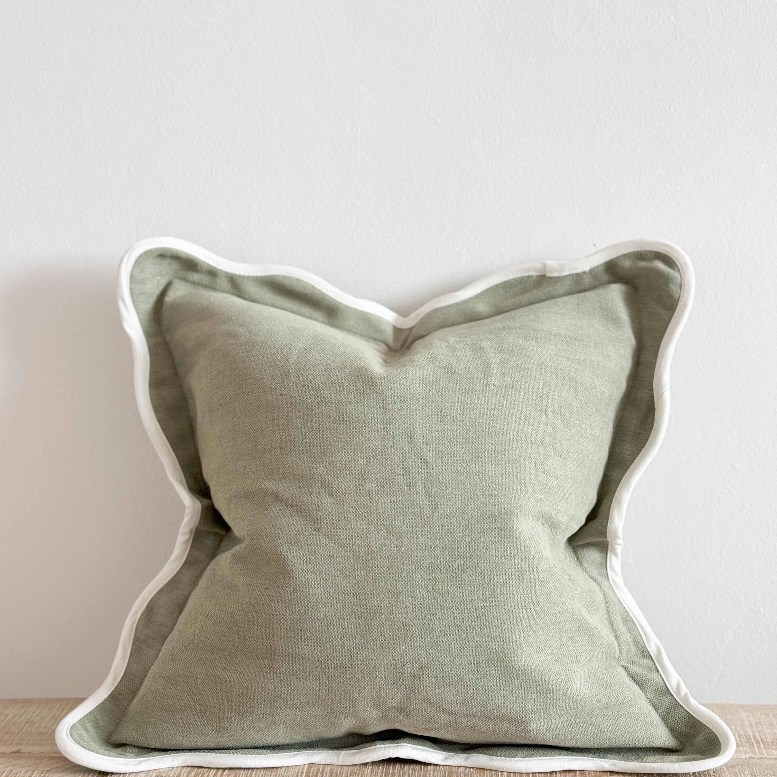 Chloe Sage Scalloped 45x45 - Linen Blend Ellenvale Trade