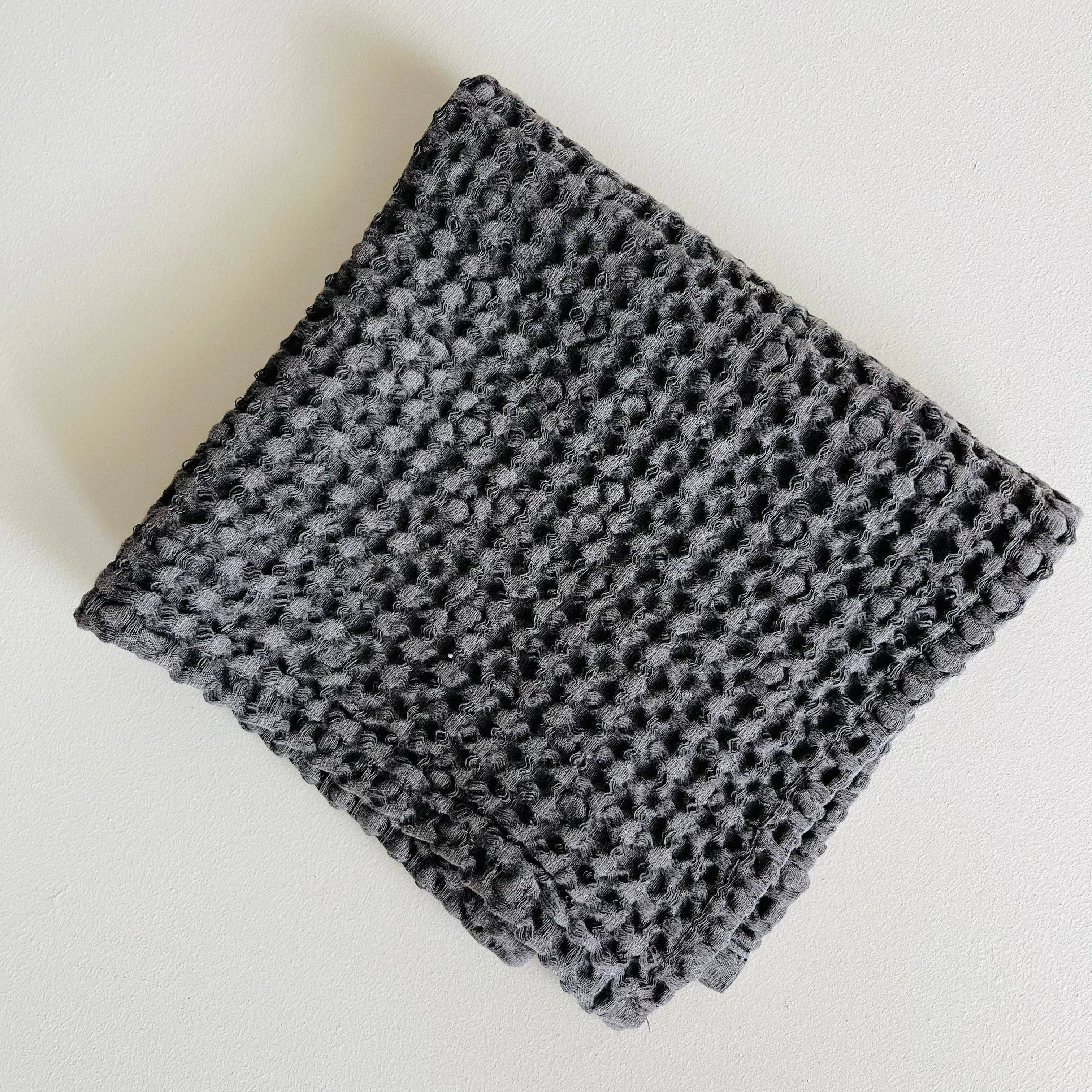 100% Organic Cotton Rustic Waffle Face Cloth - Charcoal Mama and Tochter