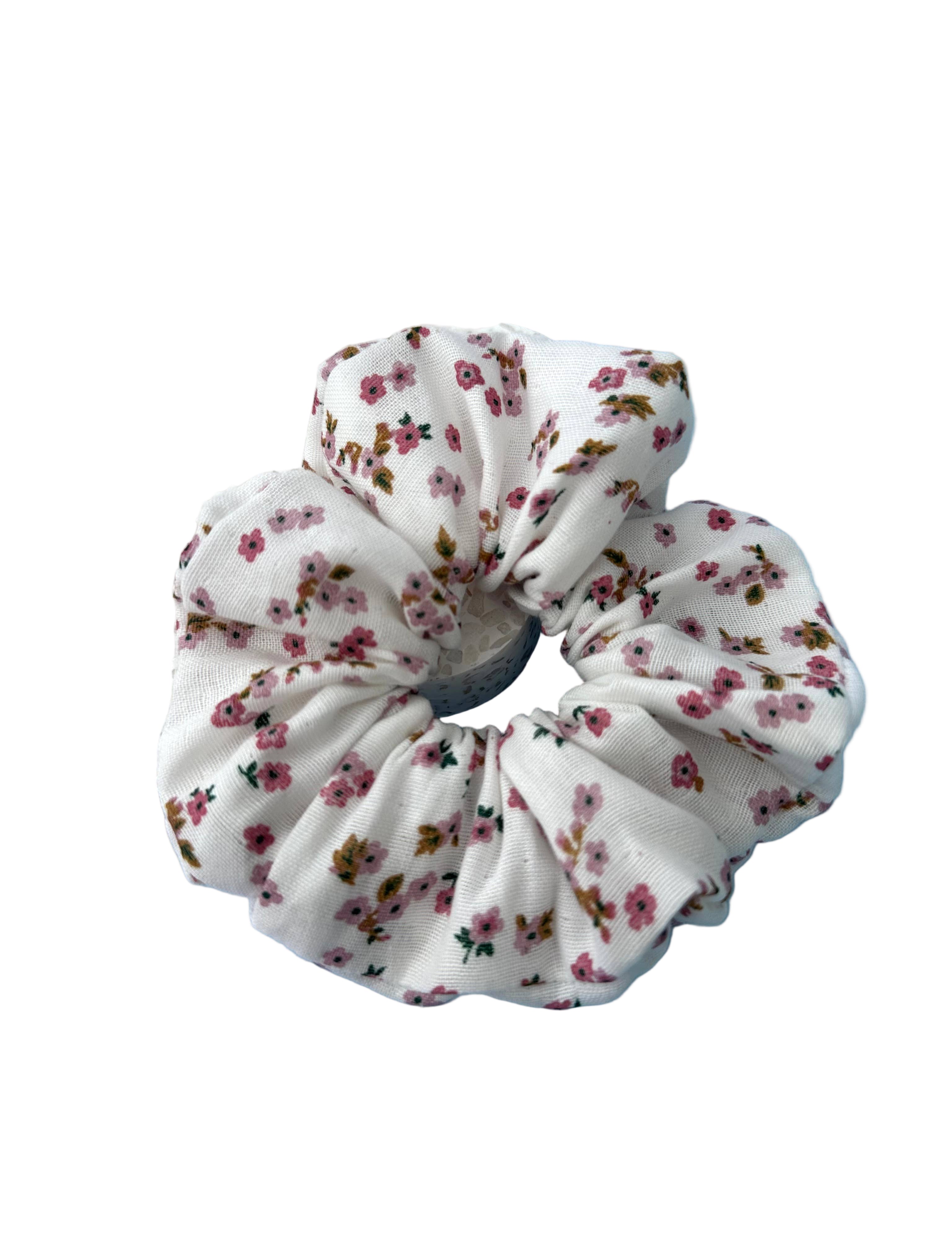 Olivia Floral Scrunchie Handmade Jems