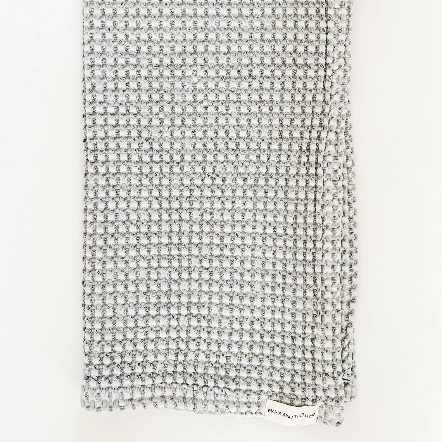 100% Organic Cotton Rustic Waffle Tea Towel - Light Grey XL