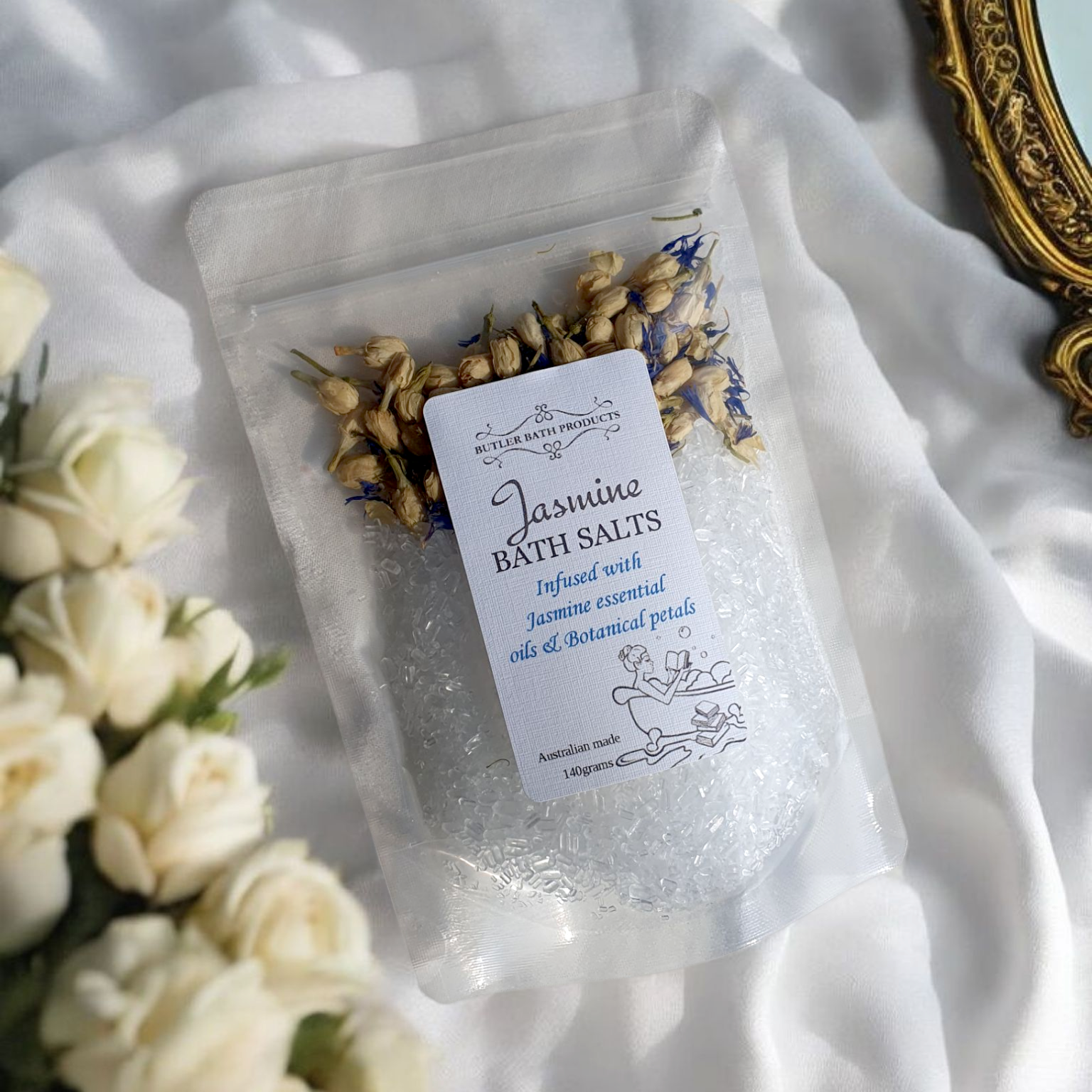 Jasmine bath salts - Epsom Butler Bath Products