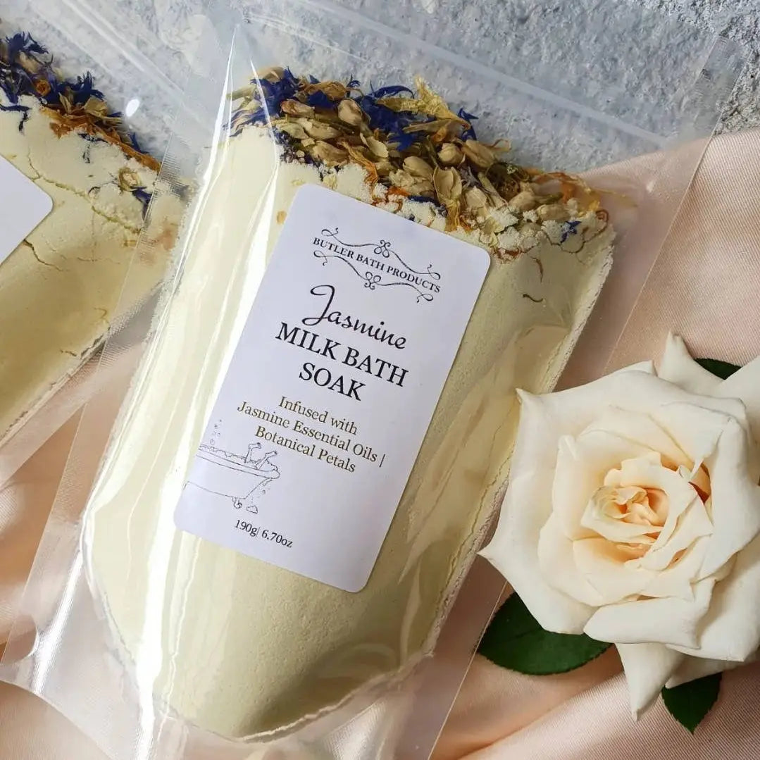 Milk Bath Soaks: Jasmine Butler Bath Products