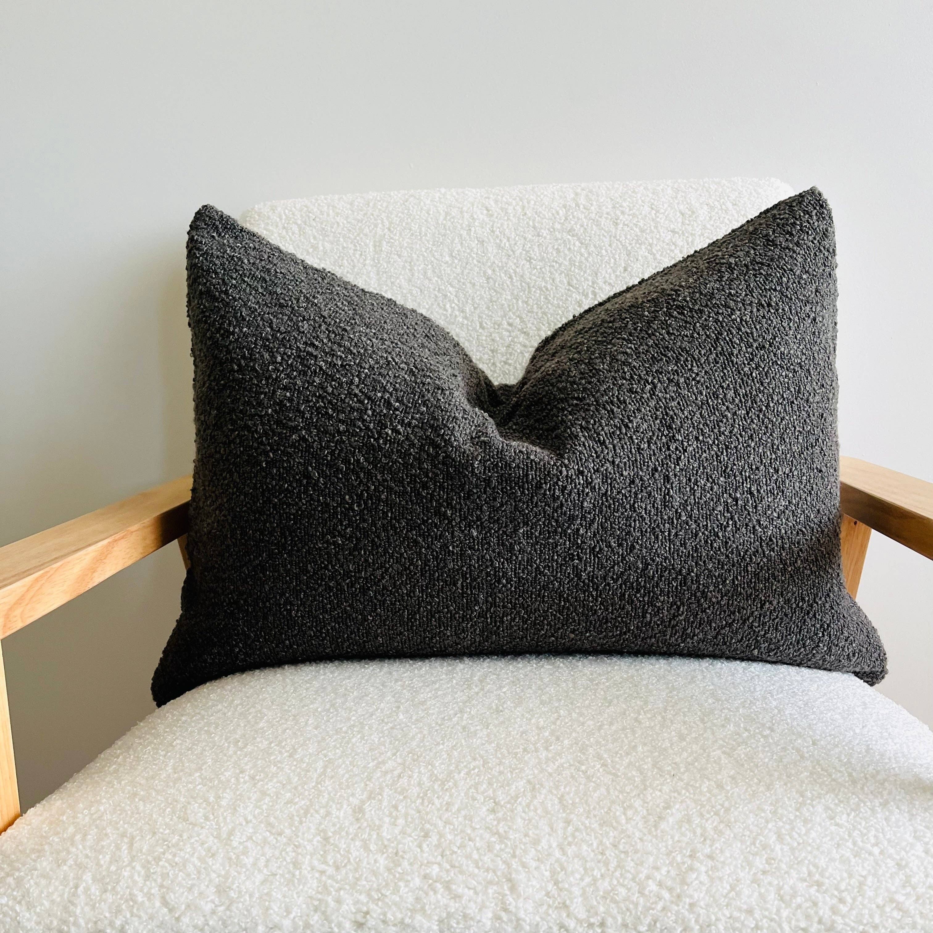 Boucle Lumbar Cushion Cover - Charcoal Mama and Tochter