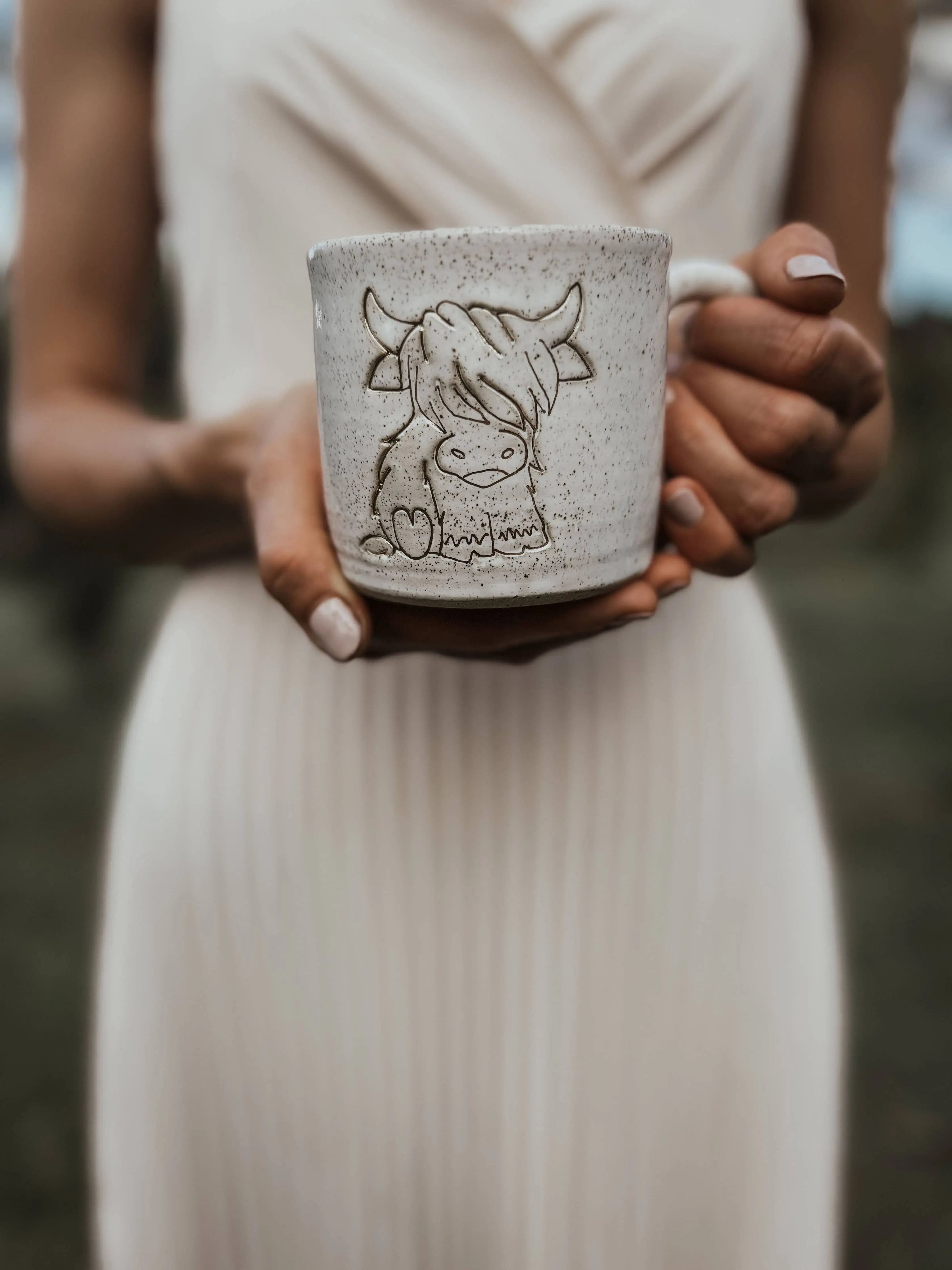Highland Cow - Handmade Ceramic Mug - Right-Handed Design Wolf and Clay Pty Ltd