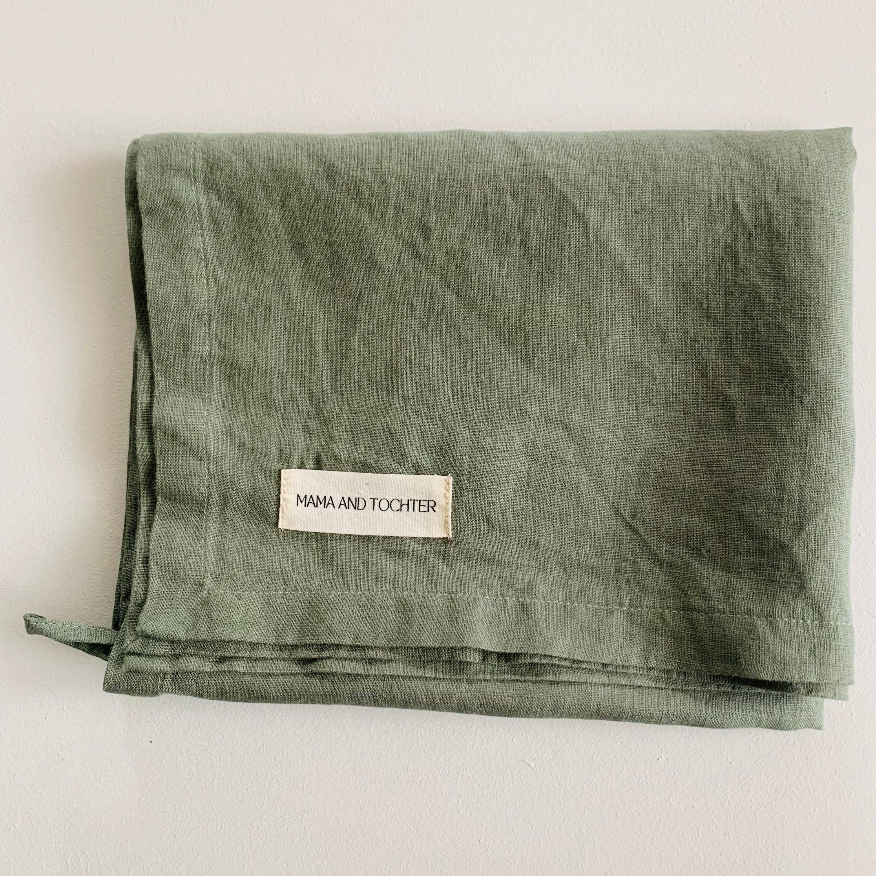 Pure French Linen Tea Towel - Khaki Mama and Tochter